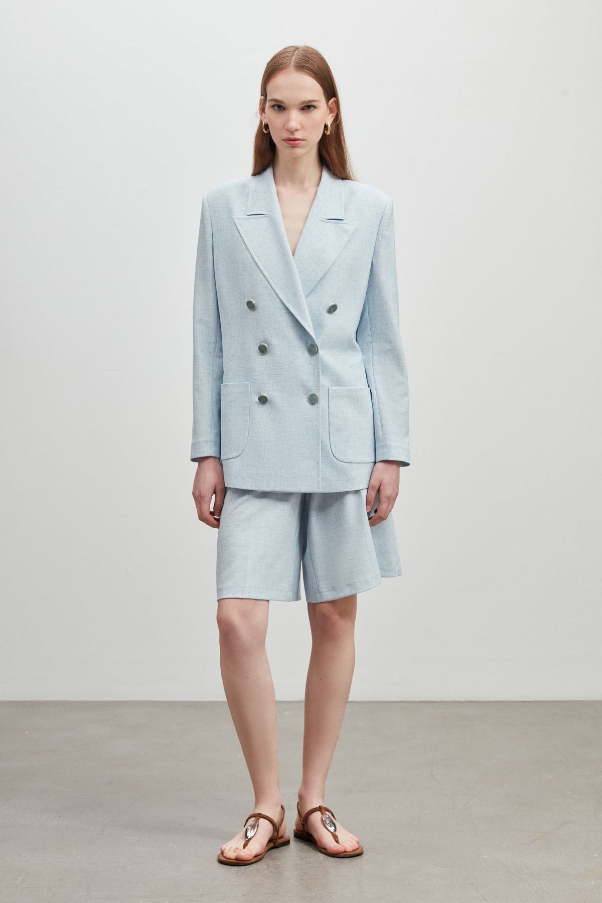 Shn KRUVAZE OVERSIZE CEKET ŞORT TAKIM