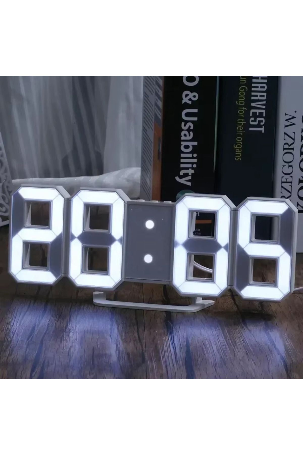 Exem Shop 3D Yeni Nesil Dekoratif Dijital Saat Masa Duvar Çalar Saati Takvim Termometre