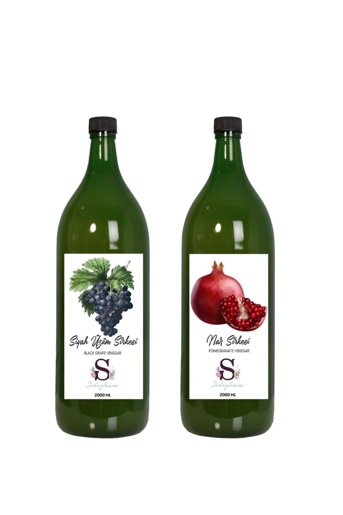 Süheylaana Doğal Siyah Üzüm Sirkesi 2000 Ml - Doğal Nar Sirkesi 2000 Ml