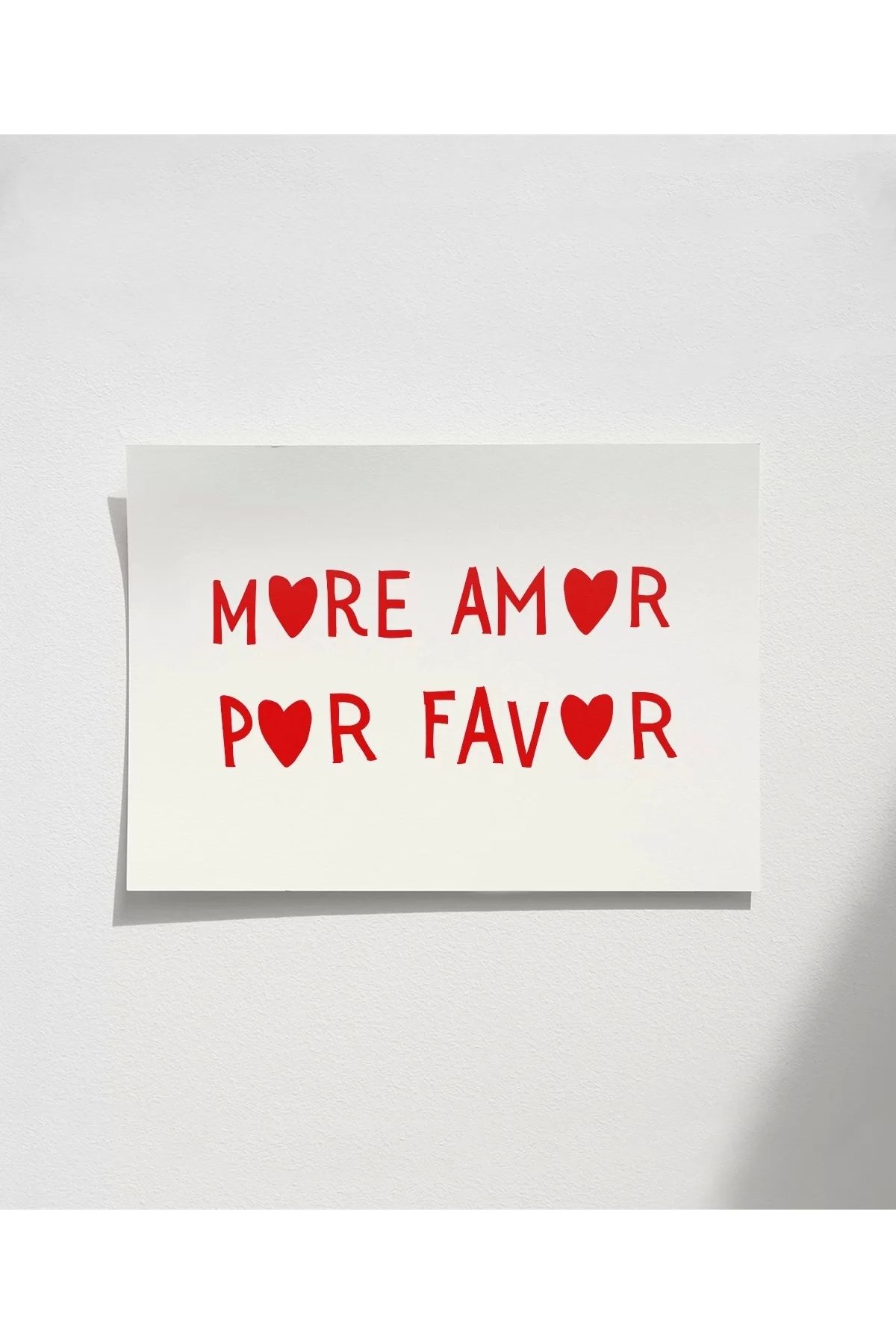 VOGLOO Çerçevesiz Poster More Amor Por Favor