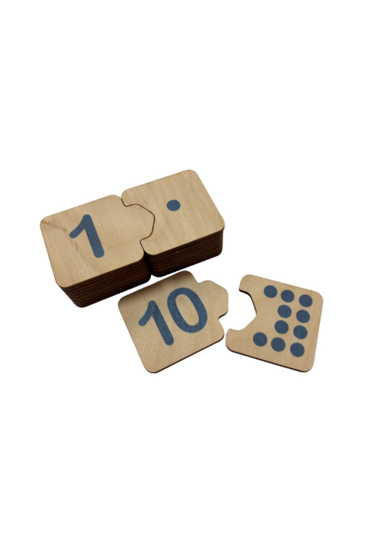 Mind of Toys Sayı Eşleme, Mavi, Sayı Puzzle, Ahşap Puzzle, Montessori Sayı Bulmaca Oyunu, Sayma Oyunu