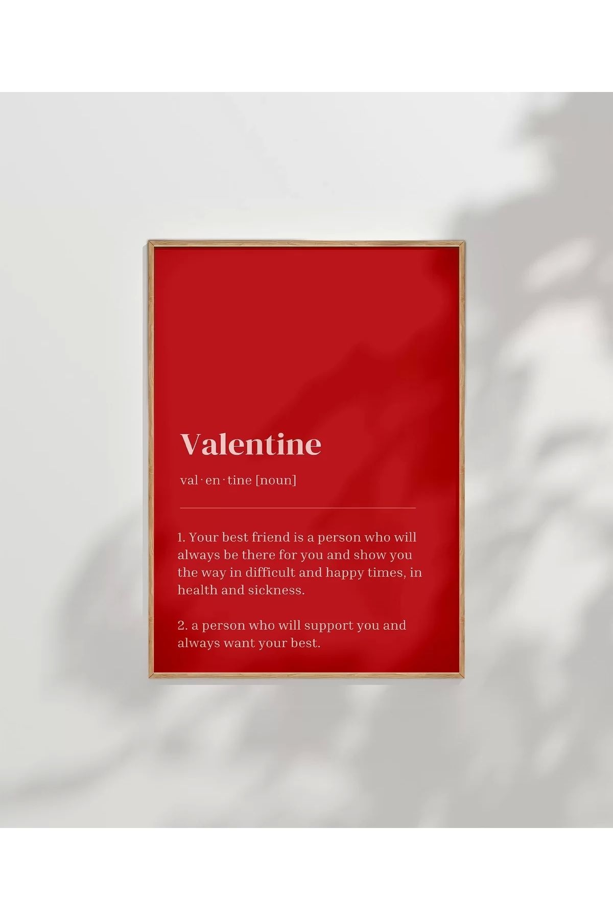 VOGLOO Çerçevesiz Poster Valentine Tanımı Tipografik