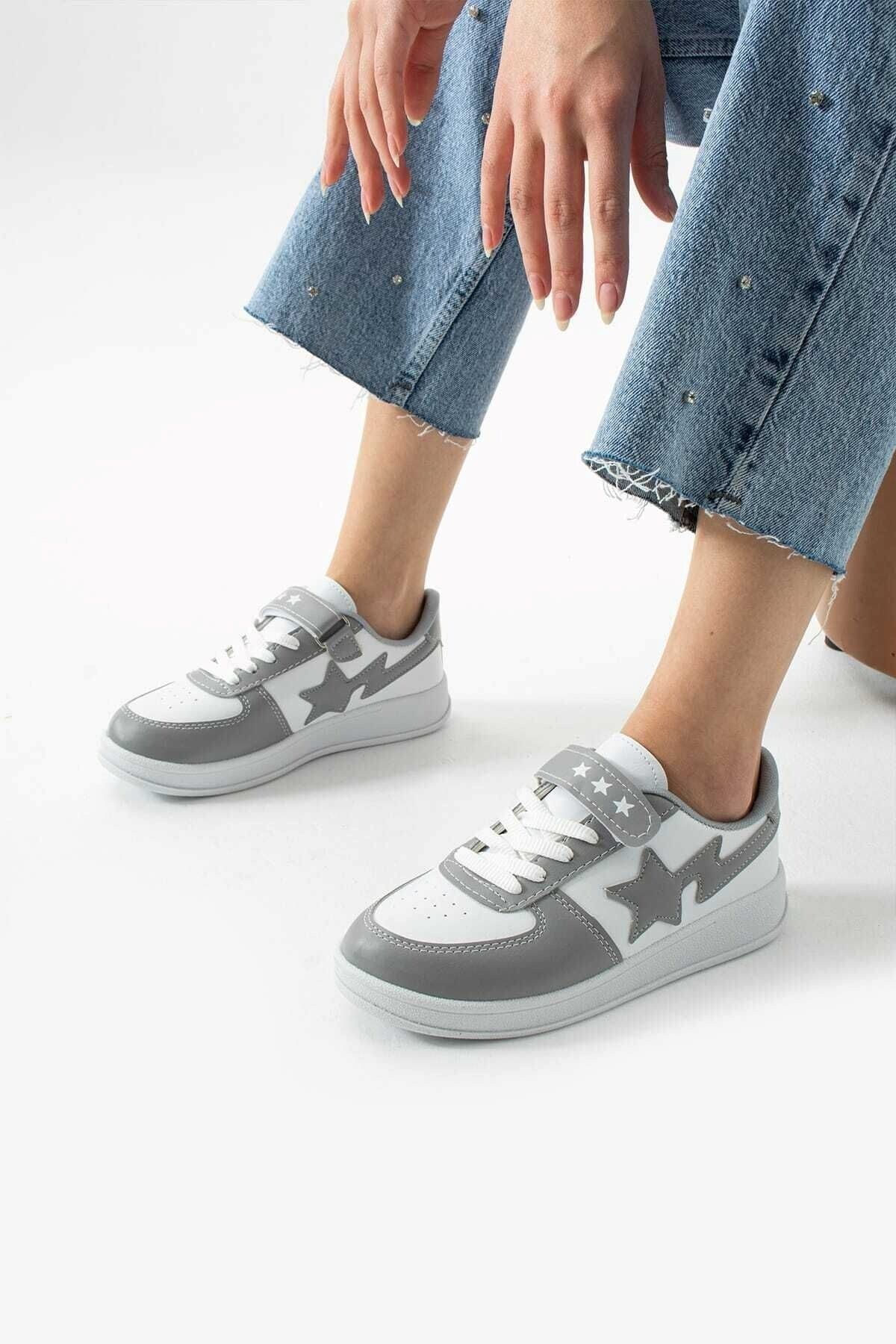 AlbiShoes Unisex Çocuk Yetişkin Günlük Okul Yürüyüş Sneaker Unisex Spor Ayakkabı Stars Genç Sneaker