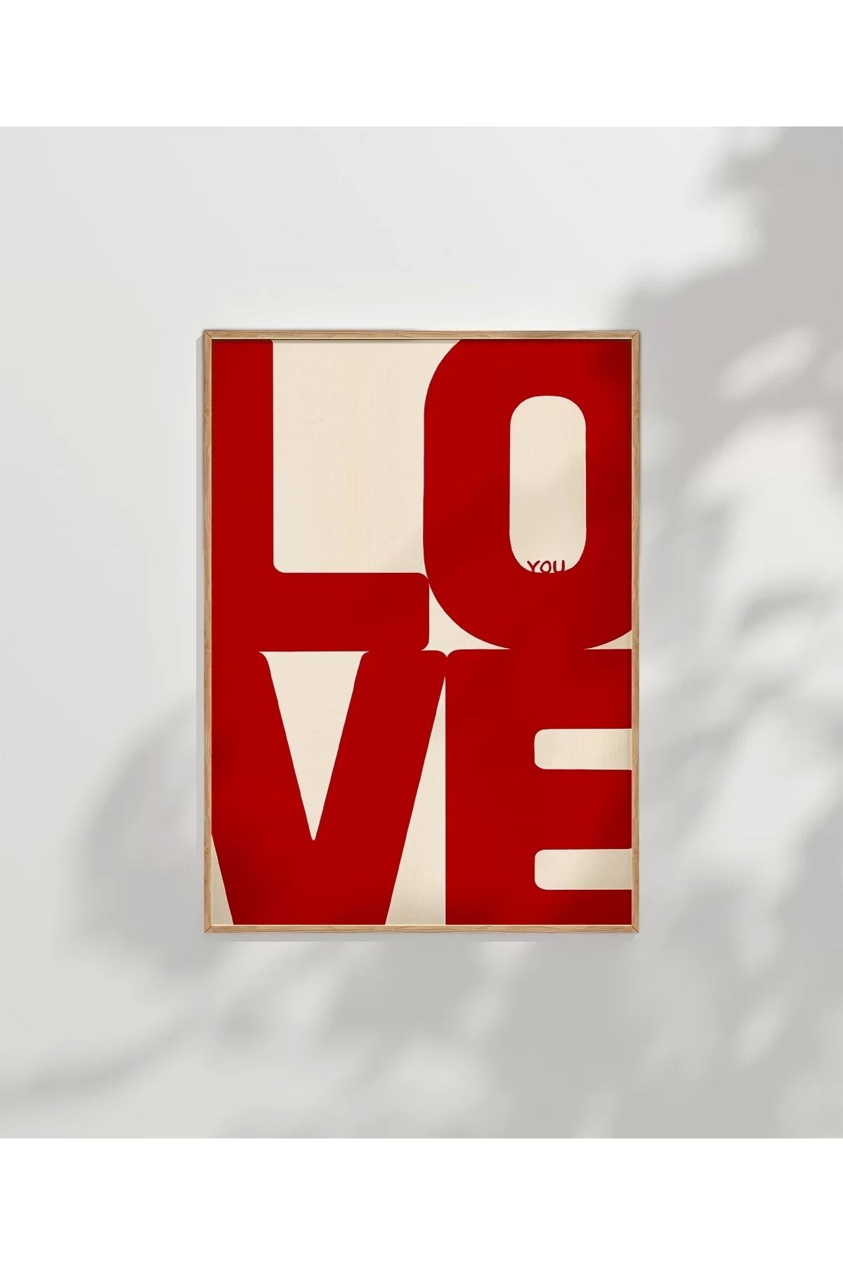 VOGLOO Çerçevesiz Poster LOVE You Büyük Tipografik