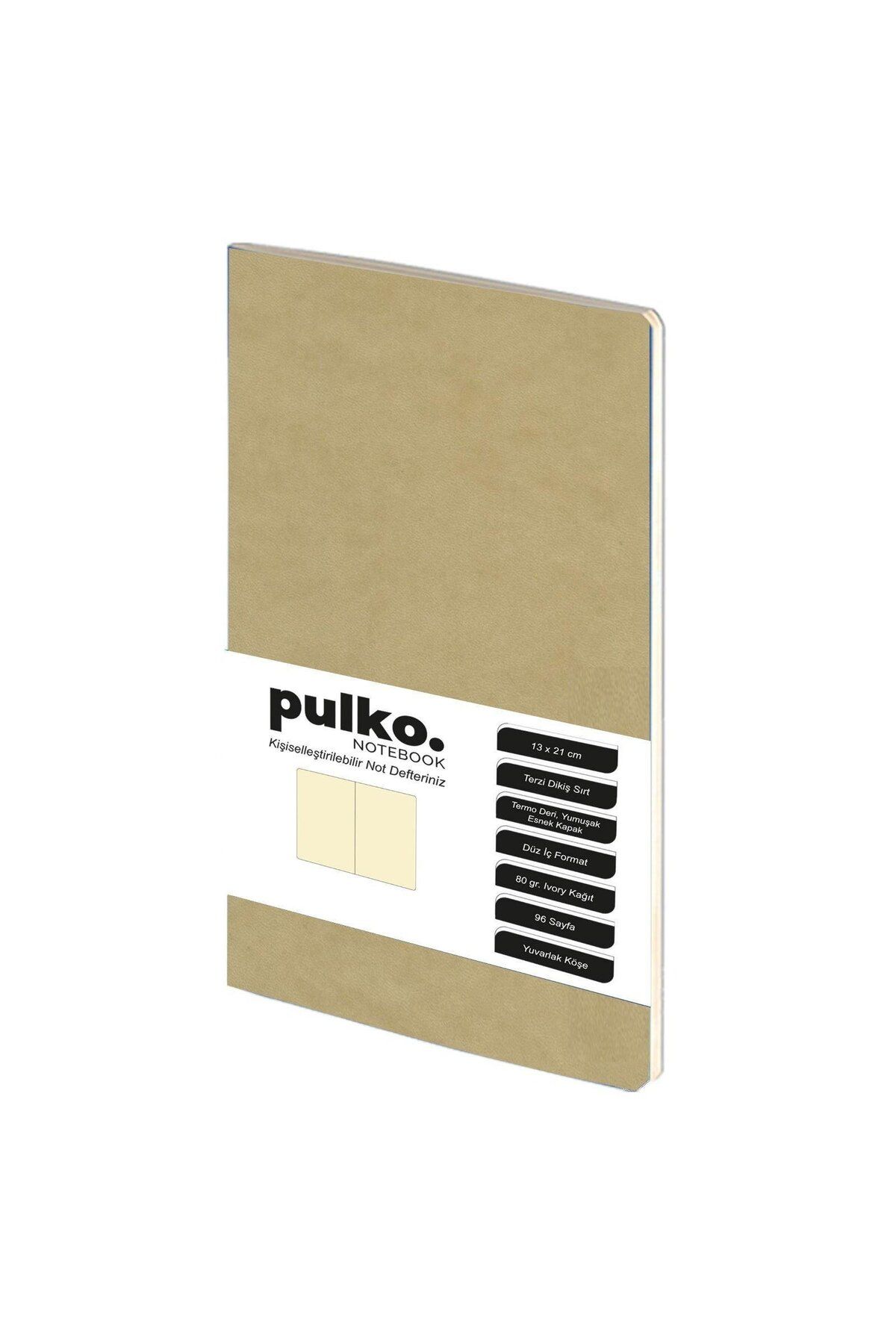 Pulko Terzi Dikiş 13x21 Cm Çizgisiz Defter Bej