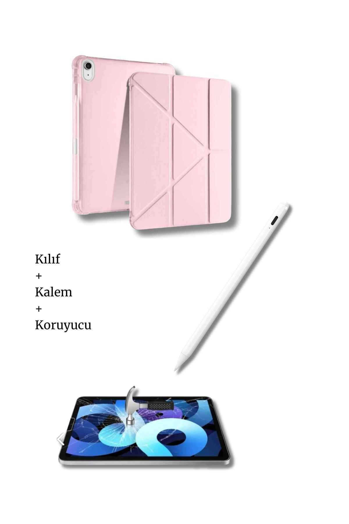 Fuchsia iPad A16 11. Nesil ve 10. Nesil A3355 A2757 Uyumlu Tablet Kılıfı Tablet Kalemi Ekran Koruyucu Set