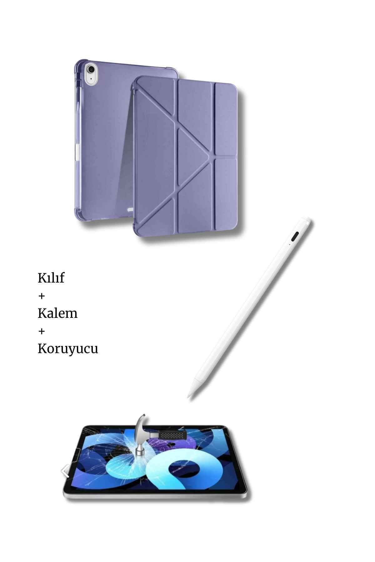 Fuchsia iPad A16 11. Nesil ve 10. Nesil A3355 A2757 Uyumlu Tablet Kılıfı Tablet Kalemi Ekran Koruyucu Set