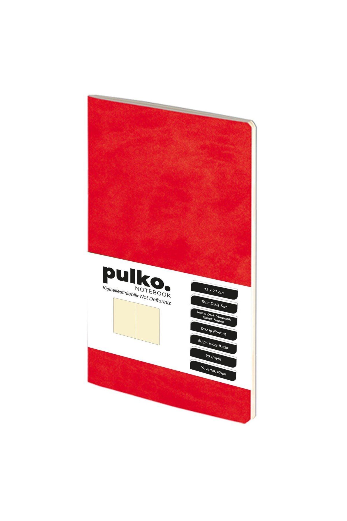 Pulko Terzi Dikiş 13x21 cm Çizgisiz Defter Kırmızı