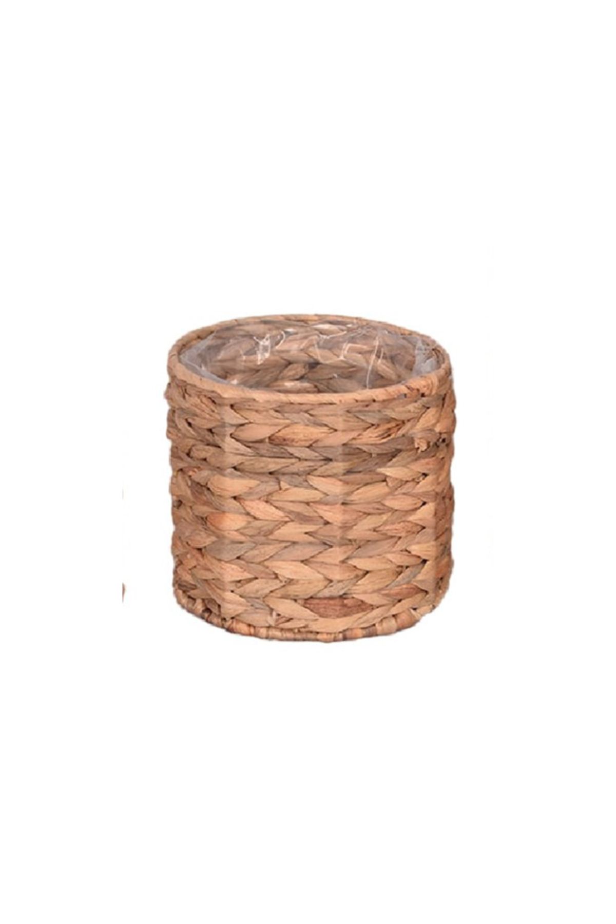 Bahçem Dekoratif Natural Su Sümbülü Metal Çerçeveli İç Naylon Korumalı Sepet / Saksı 16x12cm 1 Adet
