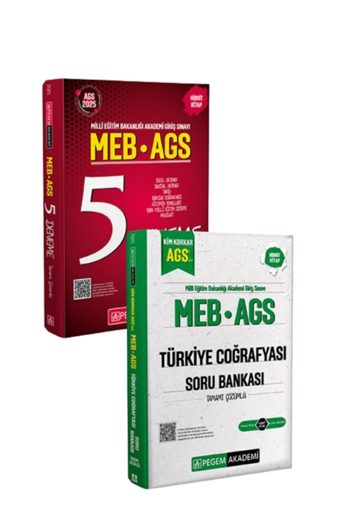 Pegem Akademi Yayıncılık PEGEM 2025 MEB AGS 5 Deneme + Türkiye Coğrafyası Soru Bankası Seti | 2 Kitap | Tamamı Çözümlü
