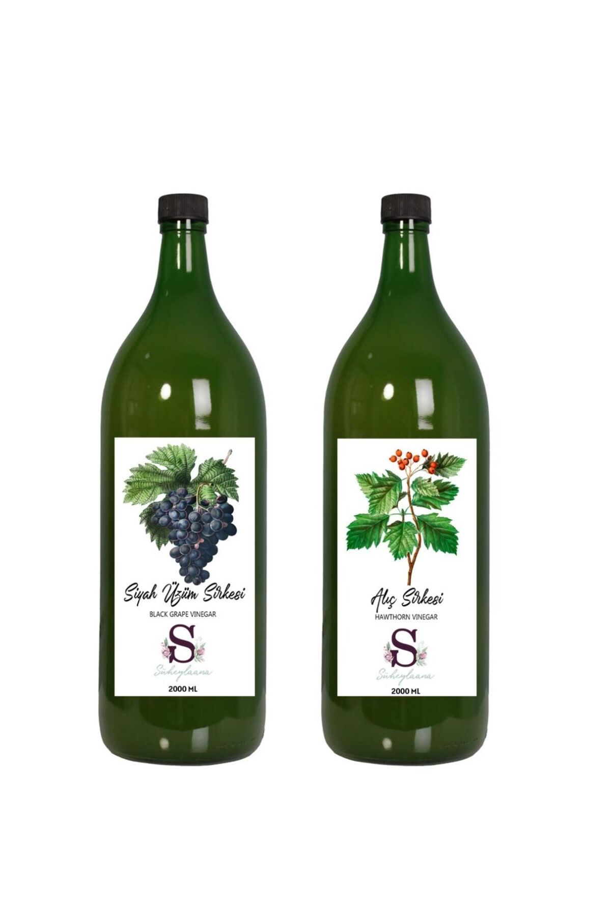 Süheylaana Doğal Siyah Üzüm Sirkesi 2000 Ml - Doğal Alıç Sirkesi 2000 Ml
