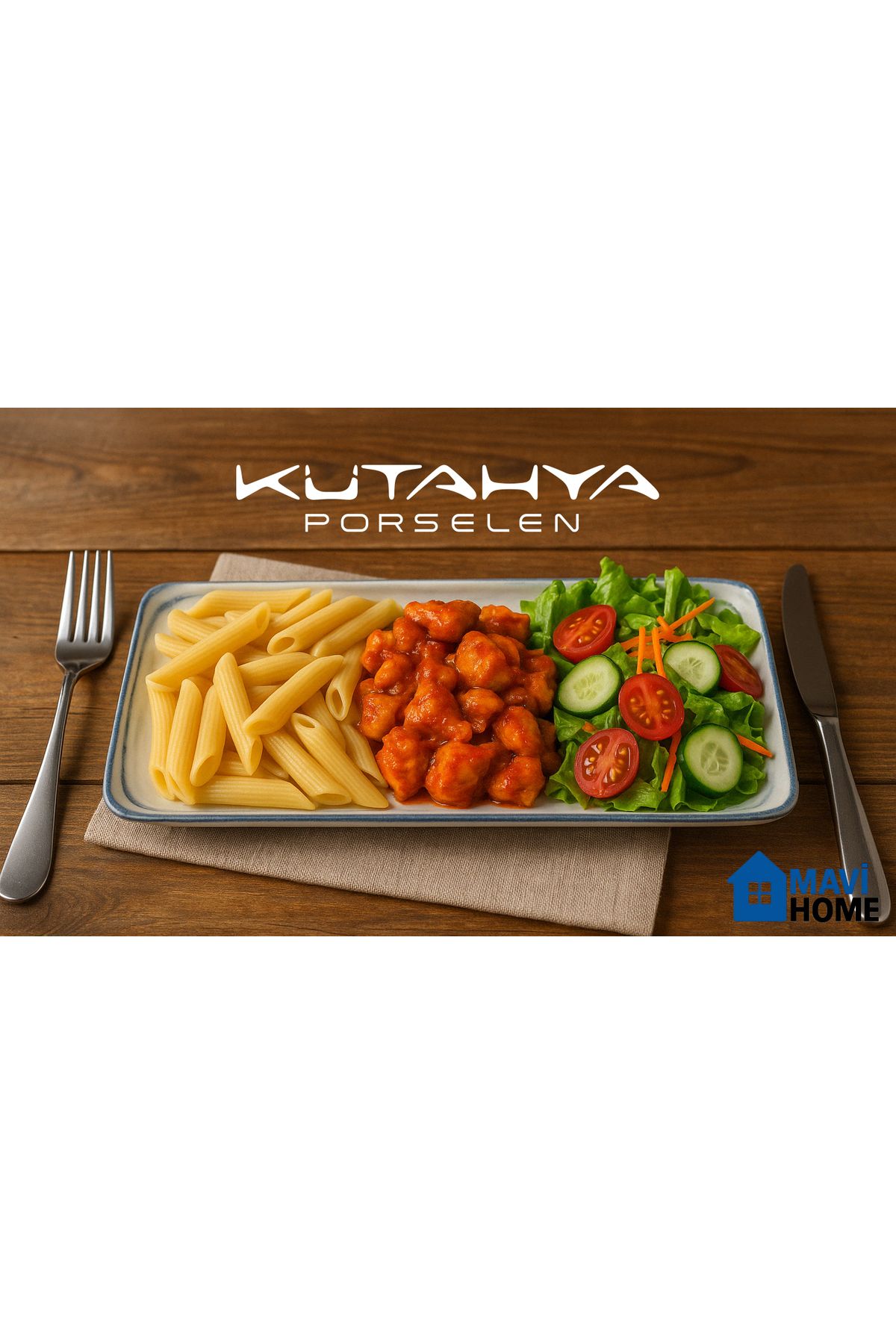 MAViHOME Tan Serisi 35 x 15 Cm Tavuk Dünyası Desenli Tabaklar Tekli