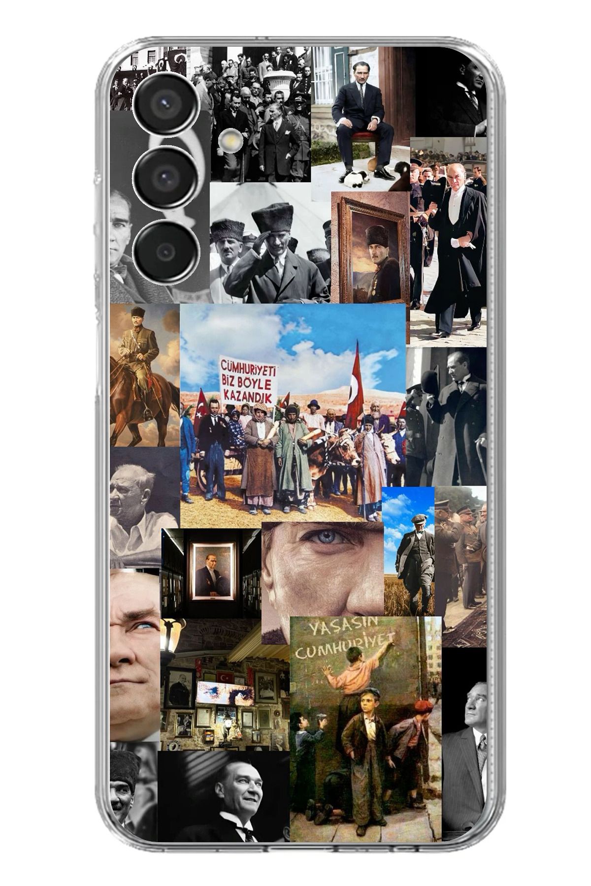 TechTree Samsung Galaxy M15 Uyumlu Atatürk Cumhuriyet Şeffaf Silikon Kılıf