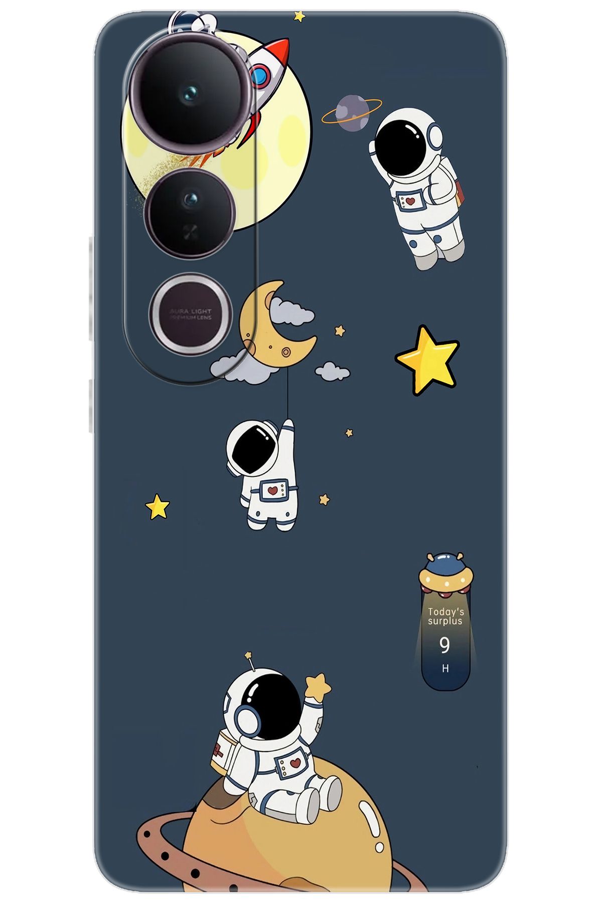 Ceppare Vivo V50 Lite 5G (V2441) Uyumlu Kılıf Desen Baskılı Silikon Astronot Serisi STK:725 CP-4Lei4OB