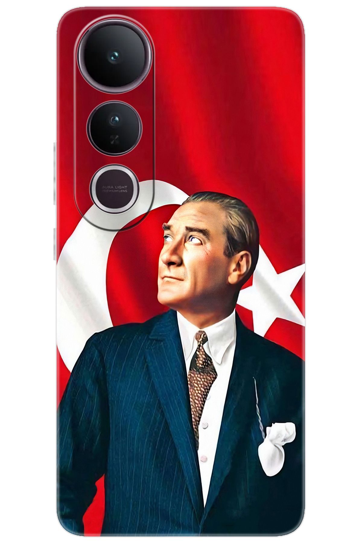 Ceppare Vivo V50 Lite 5G (V2441) Uyumlu Kılıf Desen Baskılı Silikon Atatürk STK:105 CP-Mih7xnL