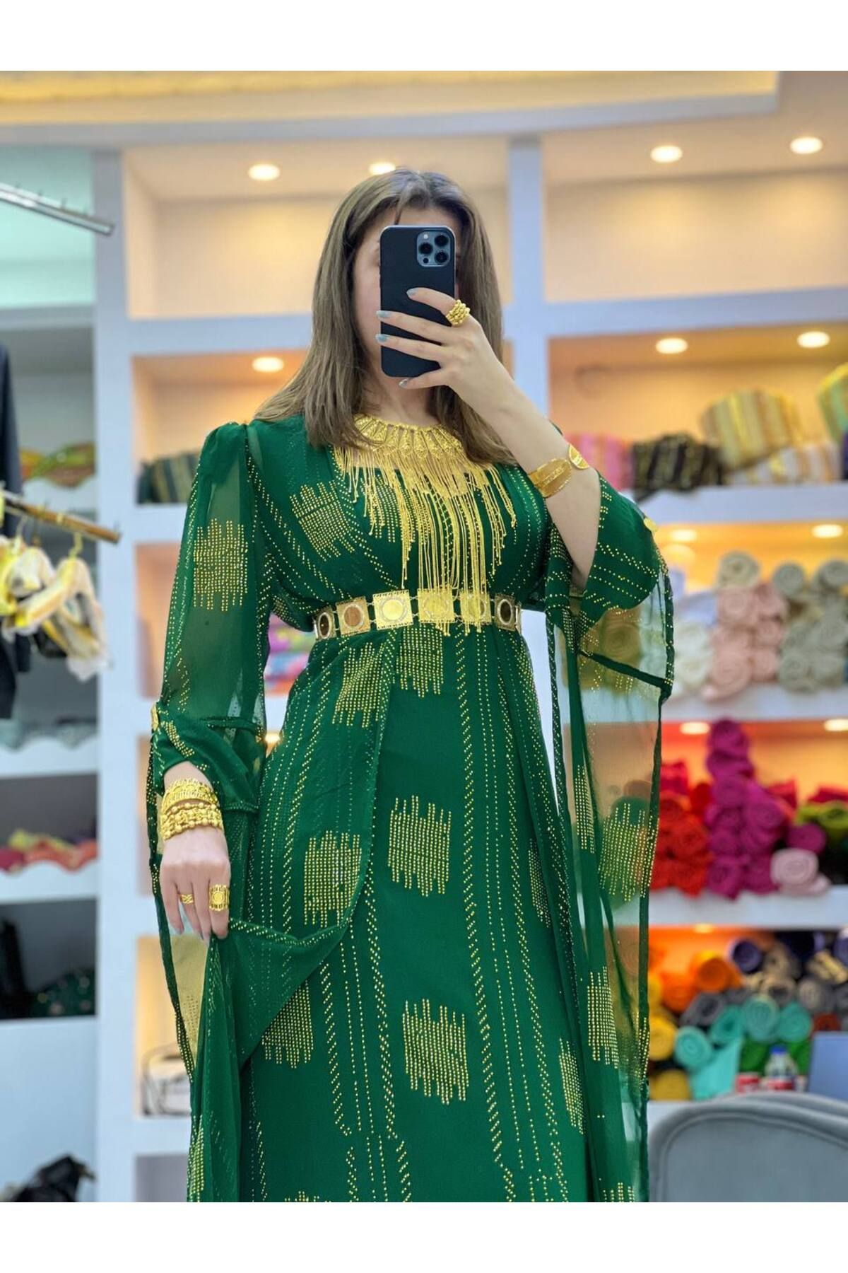 SOLİN YÖRESEL Kadın Yöresel Elbise Düğünük Kaftan Abiye(Görseldeki Aksesuarlar Dahil Değildir)
