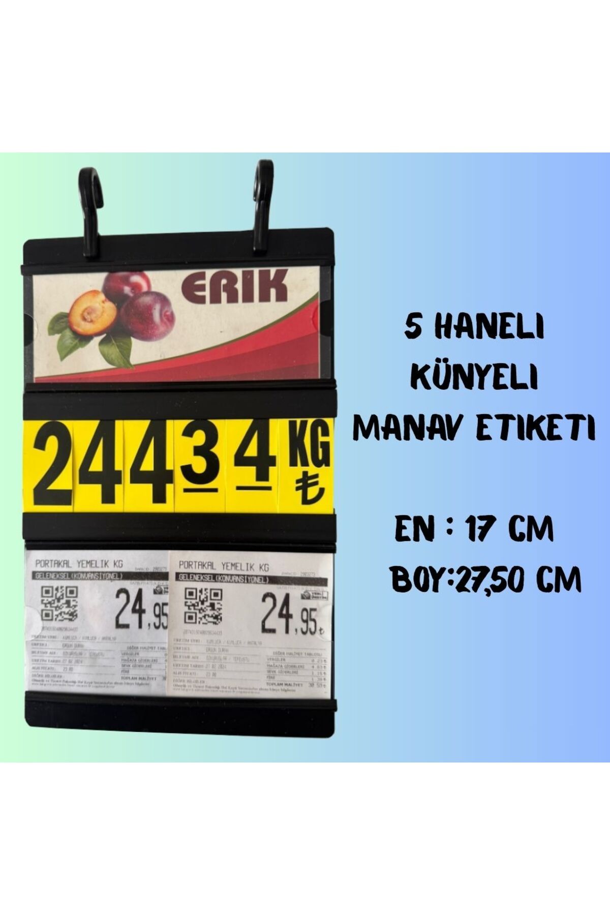 Yamani Display 5 adet 5 Haneli Künyeli Manav Etiketi 17x27,50 cm ebat ( ORTA BOY )