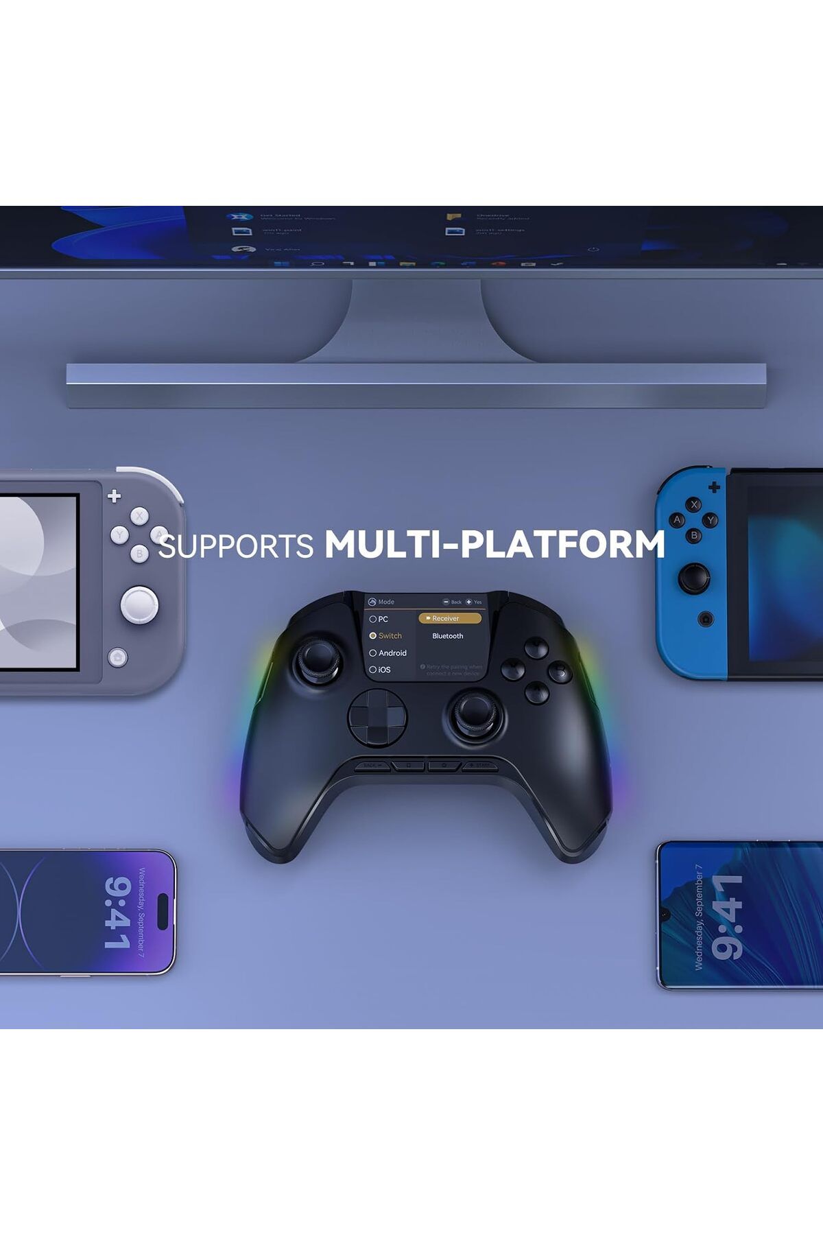 Man-Interactive Wireless Game Controller (No Gimbal)4 iOS/PC/Android/Deck,Hall Effect&Shooting Stick 4
