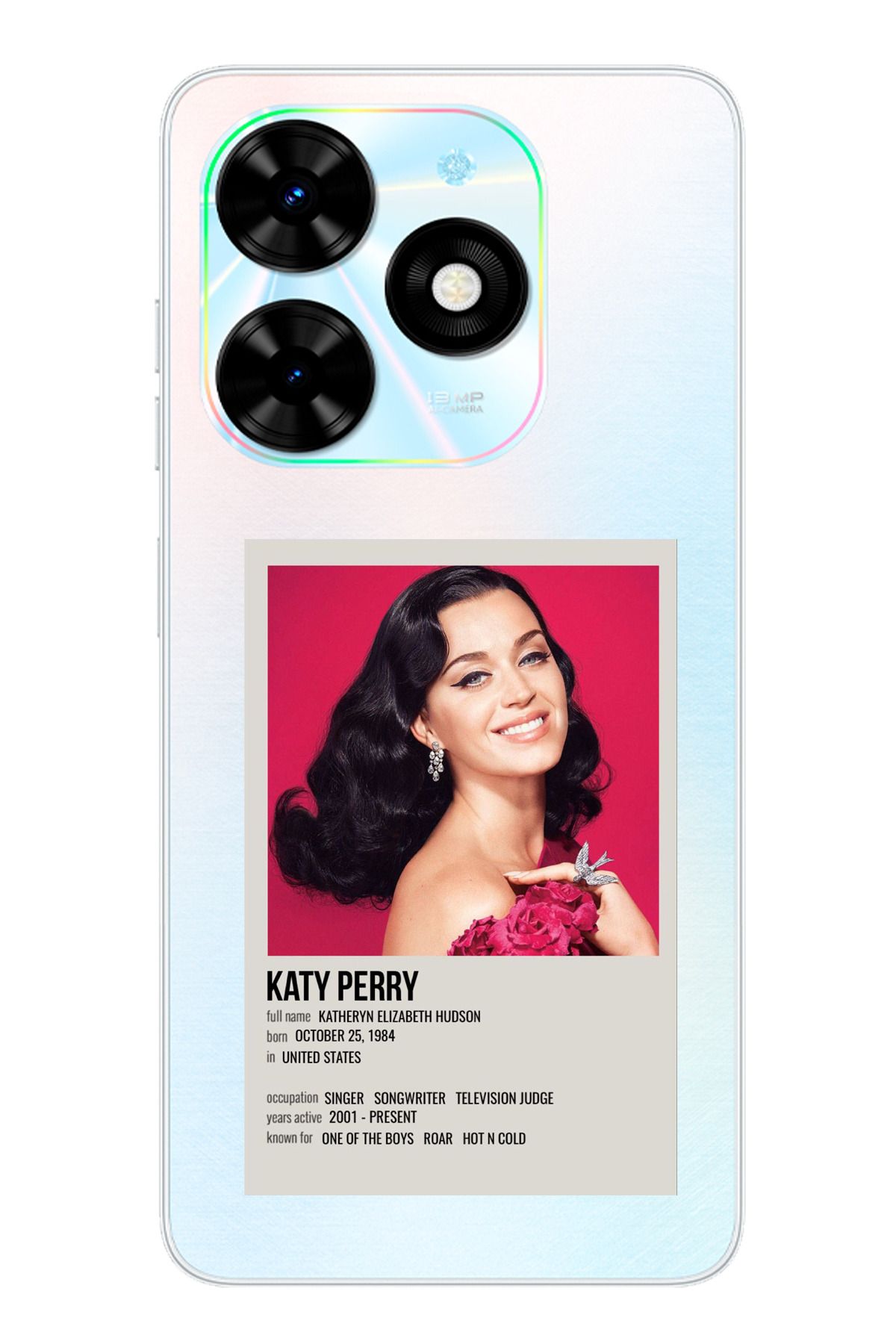 TechTree Tecno Spark Go 2024 Uyumlu Katy Perry Şeffaf Silikon Kılıf