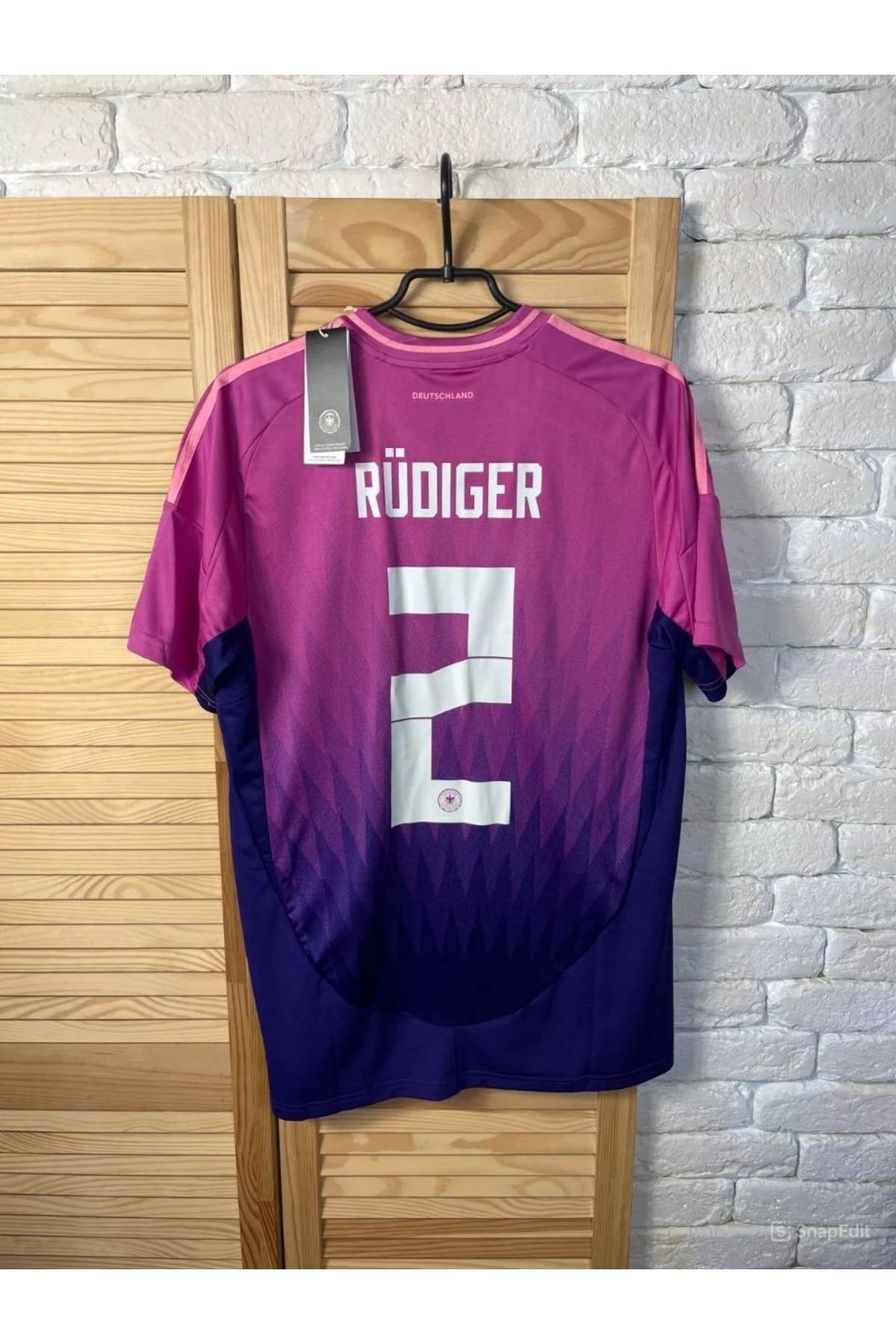 kombinezyum 2024/25 Yeni Sezon Almanya #2 RÜDİGER Deplasman Forması Pembe