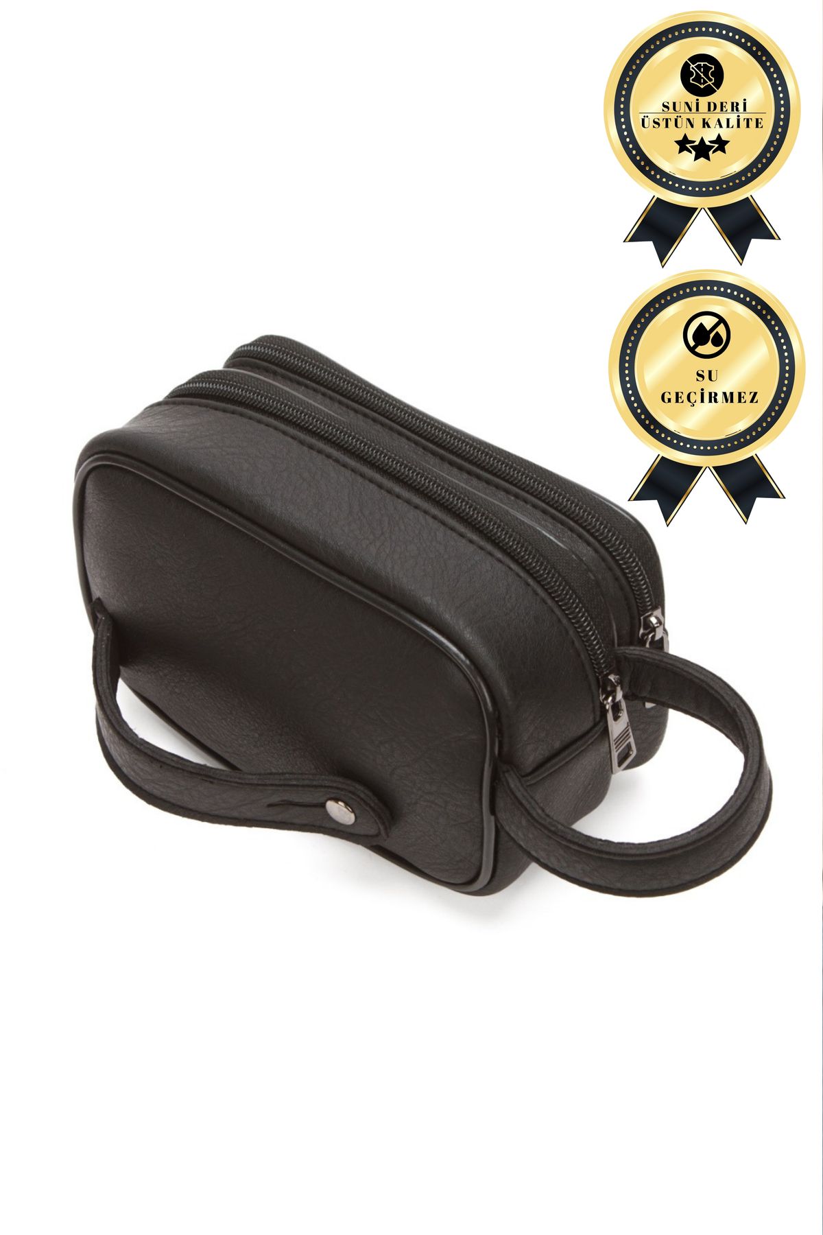 CERFF LEATHER CLUP Unisex Kaliteli Suni Deri & Üç Bölmeli Portföy & Clutch El Çantası