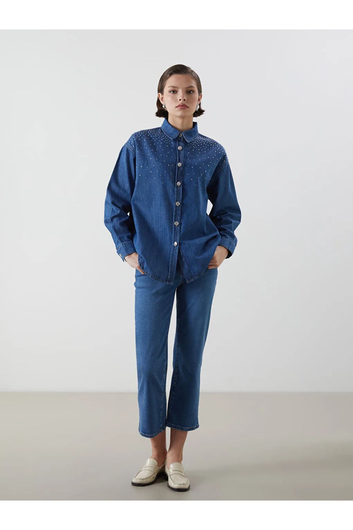 LC Waikiki LCWAIKIKI Classic Indigo Mars Flare Kadın Jean Pantolon