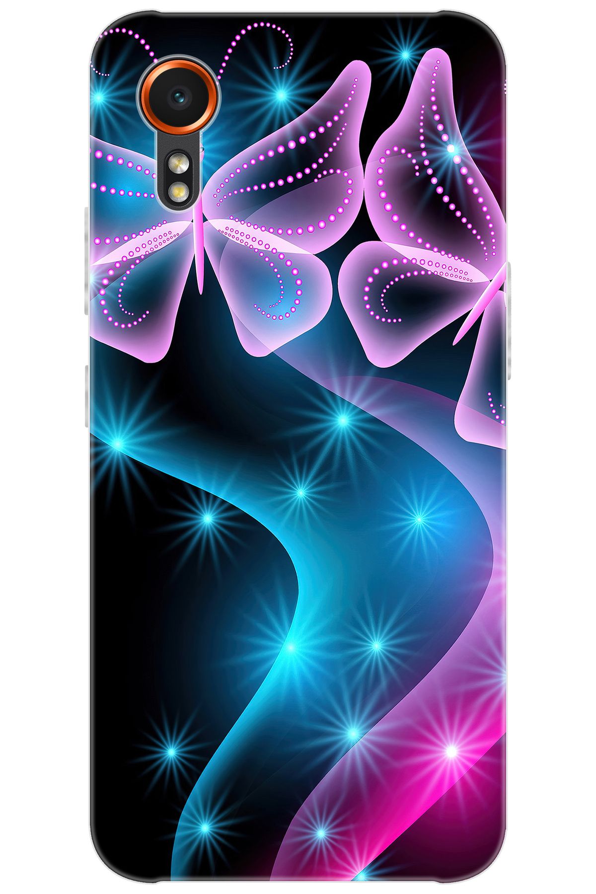 Ceppare Samsung Galaxy XCover7 (SM-G556B) Uyumlu Kılıf Desen Baskı Silikon Kelebek Dalga STK:113 CP-bYLQC4i