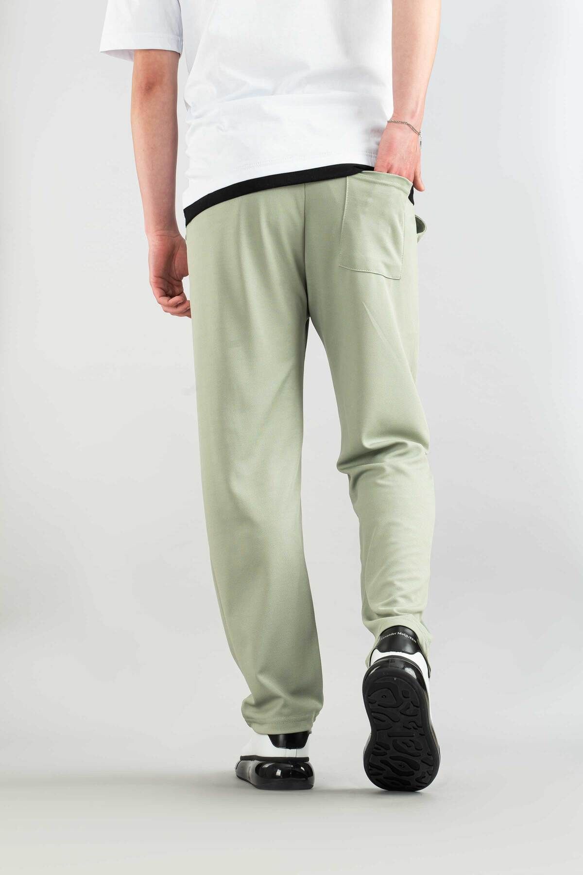 bombe-Men's Jogger Comfortable Fit Bagy Pants Fabric Belted Drawstring Lycra Fabric Canvas Blend Pants 2