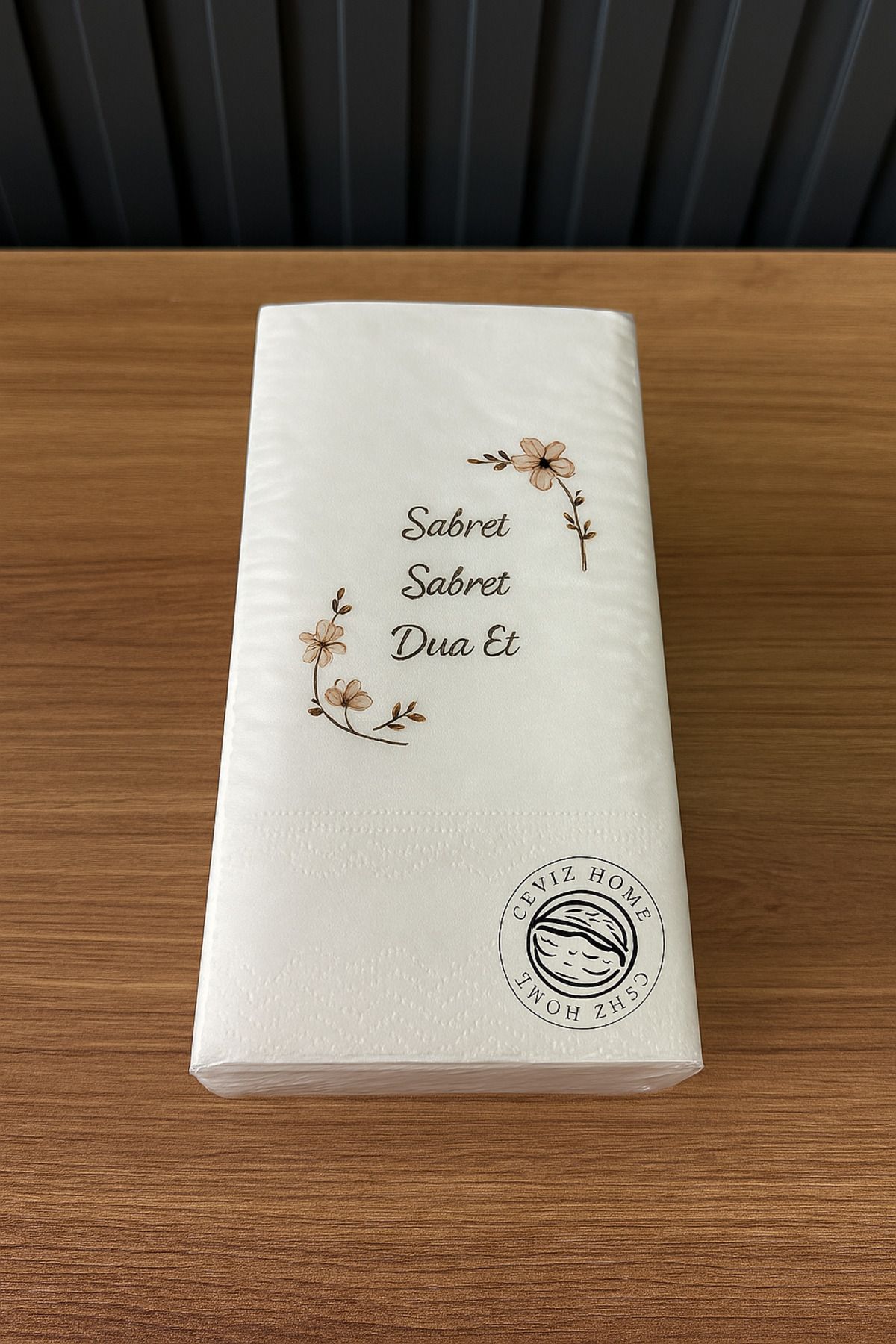 ceviz home züccaciye tekstil ltd şirketi 30'lu Sabret Şükret Dua Et Temalı Baskılı Peçete - 25x33 cm - Çift Katlı