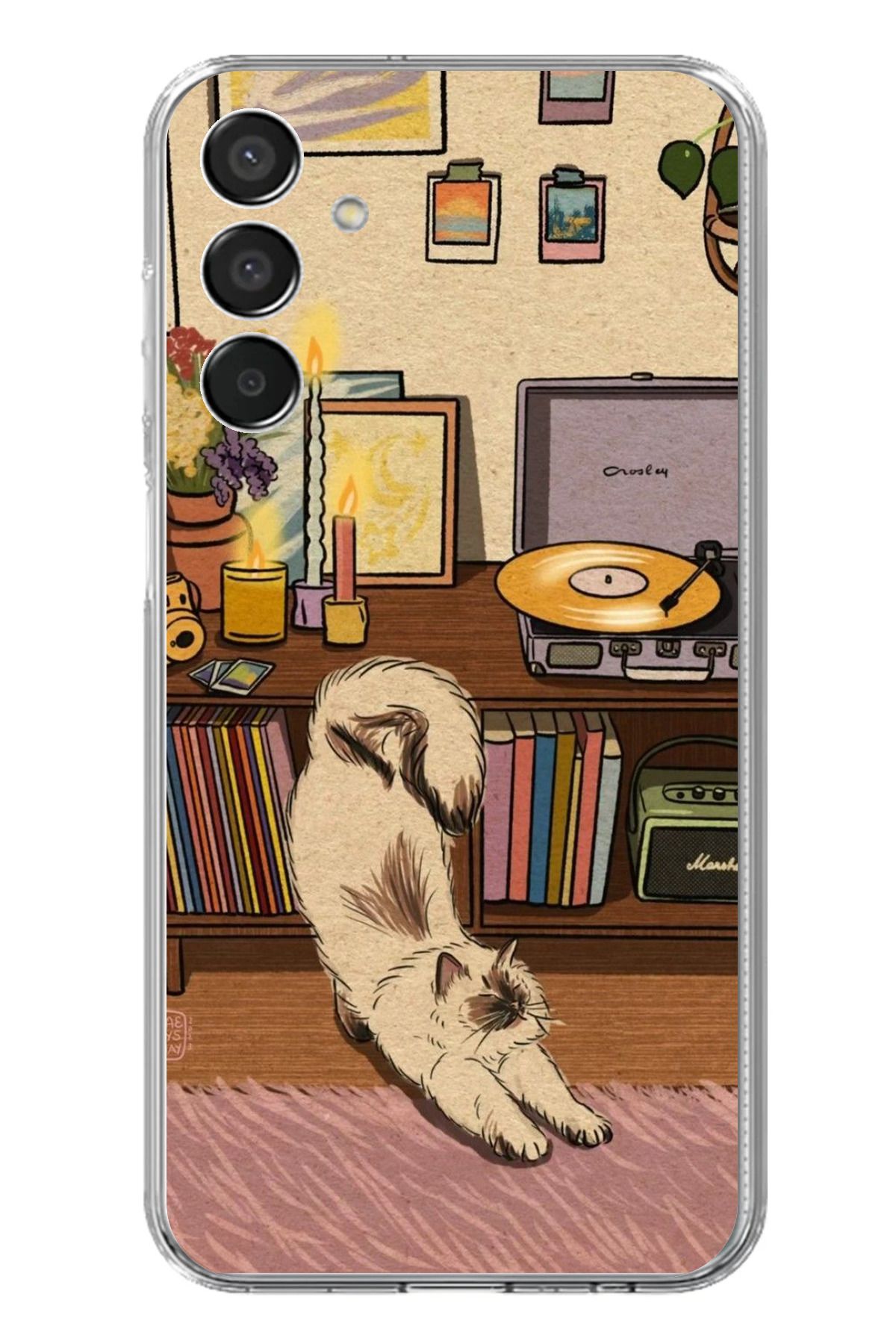 TechTree Samsung Galaxy M15 Uyumlu Nostaljik Köpek Tasarımlı Şeffaf Silikon Kılıf