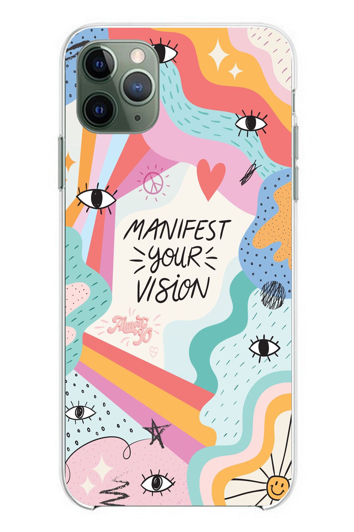 TechTree iPhone 11 PRO Uyumlu Manifest your vision Vizyon Tasarımlı Şeffaf Silikon Kılıf