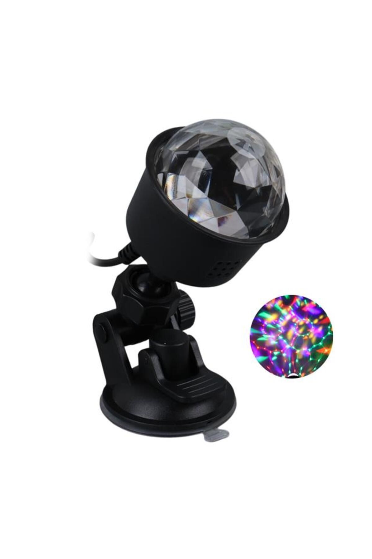 LEDX Al-kx-6889 Projeksiyon Atmosferli Usbli 4 Watt Şarjlı Sihirli Rgb Led Disko Topu