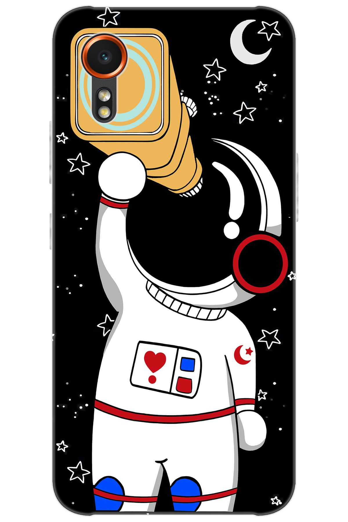 Ceppare Samsung Galaxy XCover7 (SM-G556B) Uyumlu Kılıf Desen Silikon Sevimli Astronot STK:100 CP-YB7Qc1q