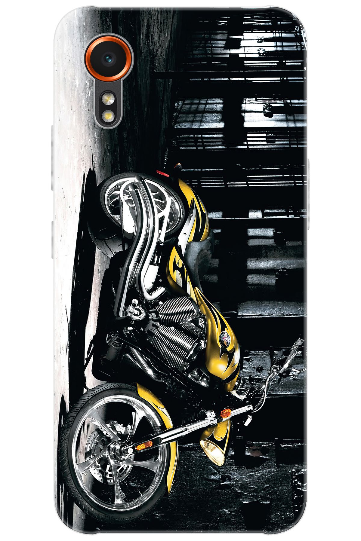 Ceppare Samsung Galaxy XCover7 (SM-G556B) Uyumlu Kılıf Desen Baskılı Silikon Motorcycle STK:297 CP-FxtgH2z