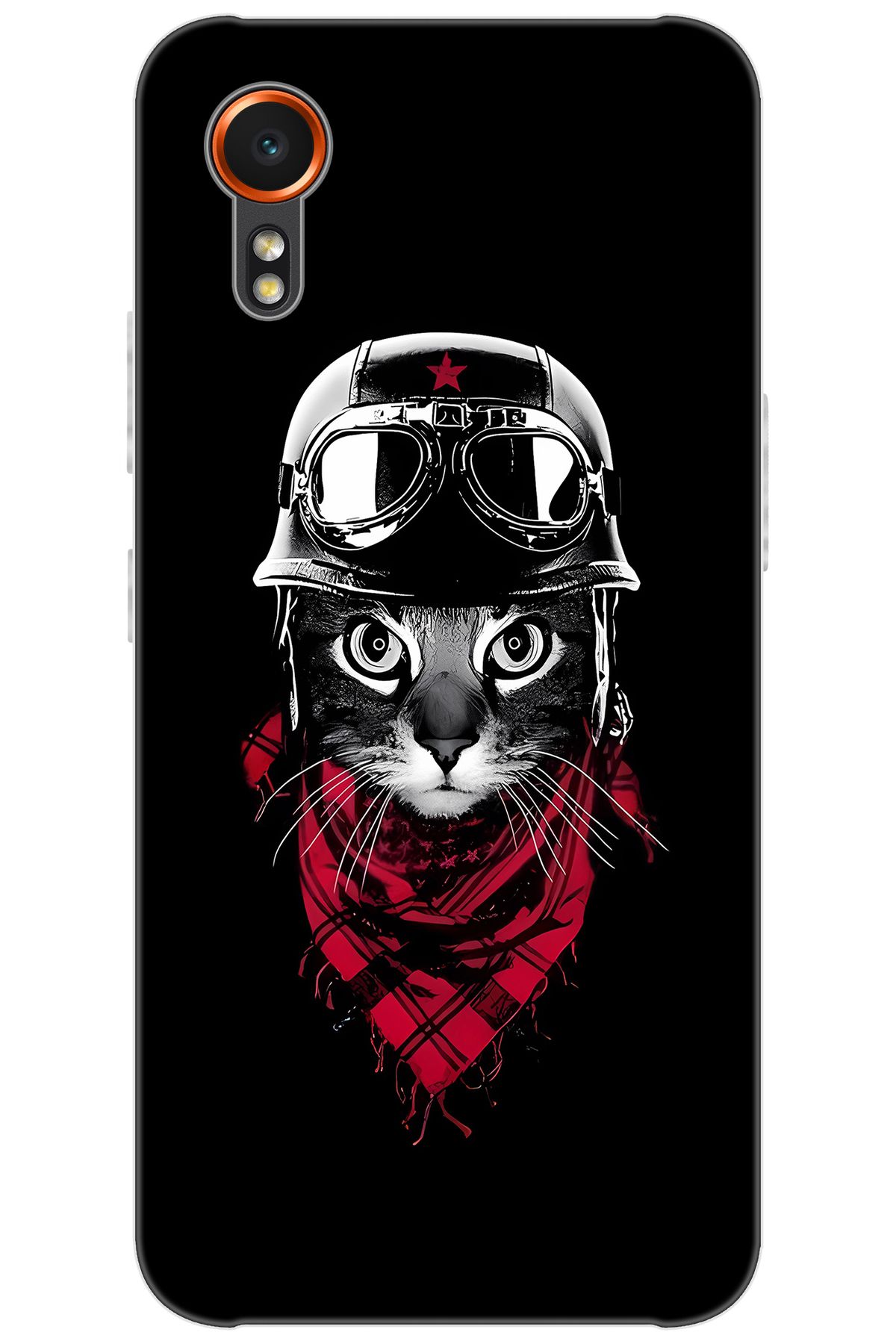 Ceppare Samsung Galaxy XCover7 (SM-G556B) Uyumlu Kılıf Desen Baskılı Silikon Pilot Kedi STK:656 CP-exzBzzE
