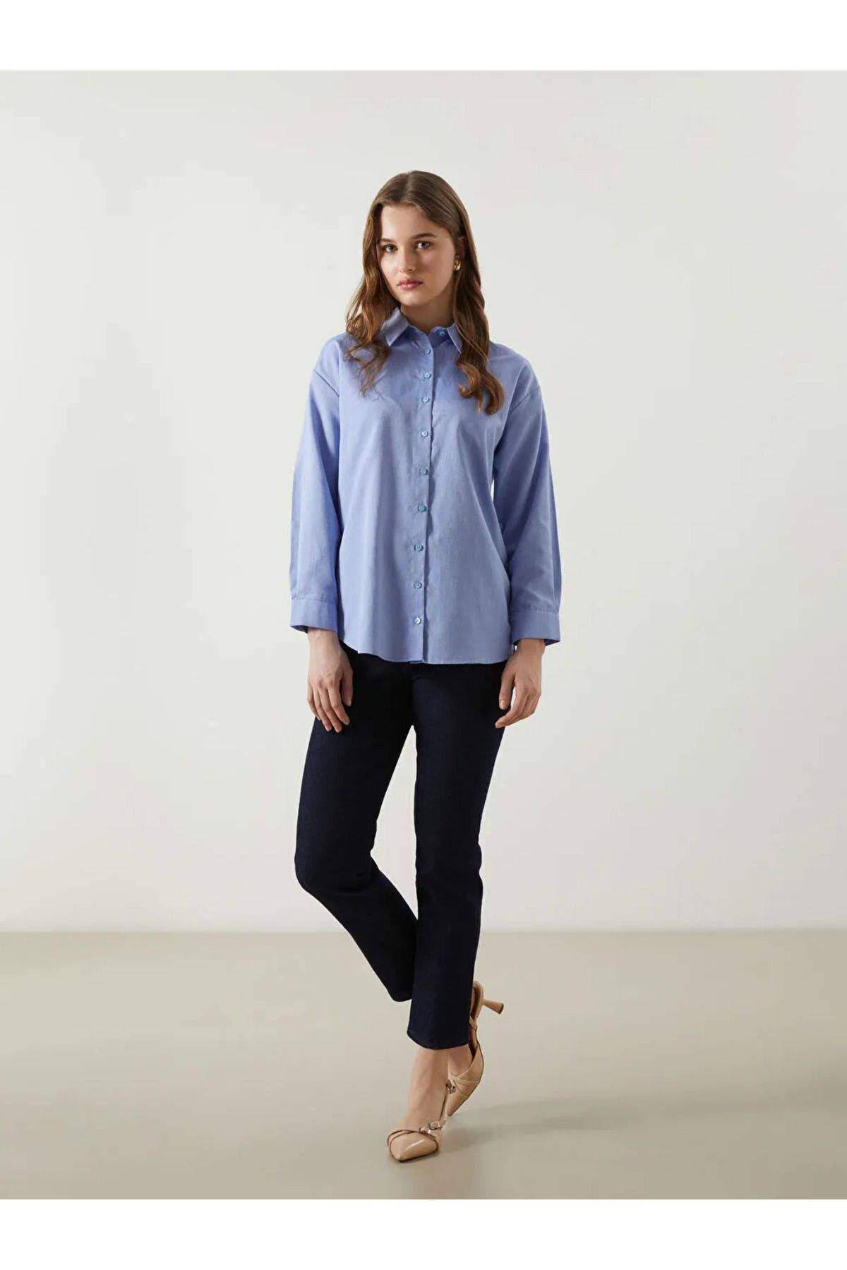 LC Waikiki Natuvera Lacivert Straight Fit Kadın Jean Pantolon