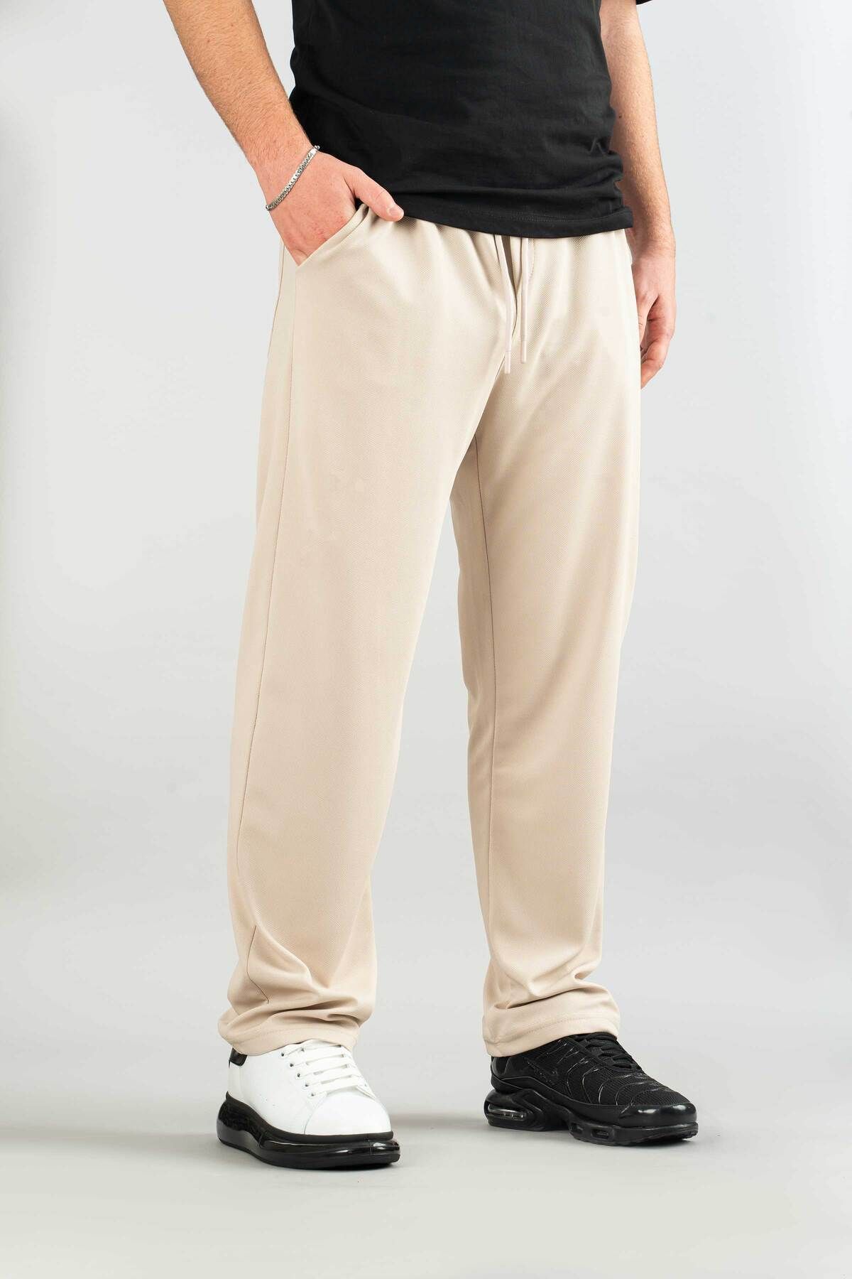 bombe-Men's Jogger Comfortable Fit Bagy Pants Fabric Belted Drawstring Lycra Fabric Canvas Blend Pants 7