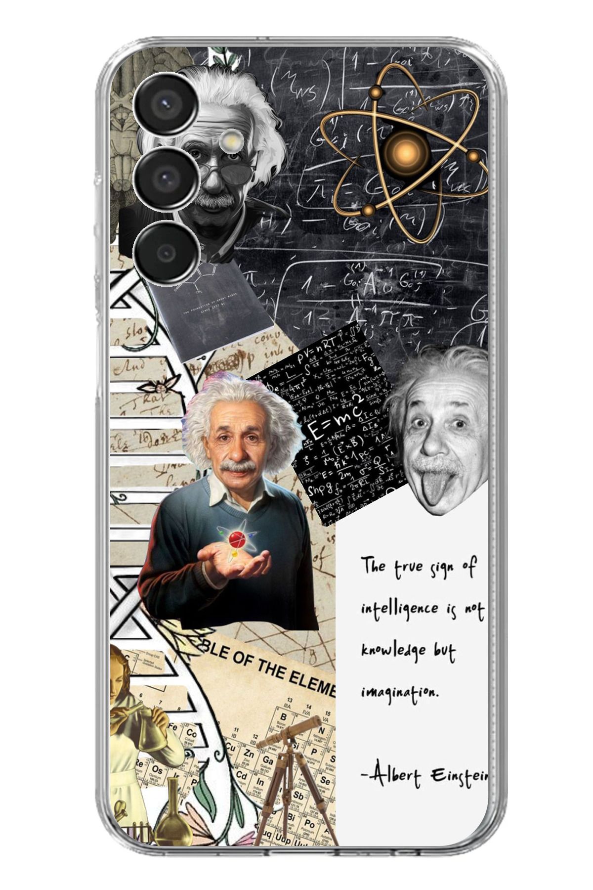TechTree Samsung Galaxy M15 Uyumlu Albert Einstein Şeffaf Silikon Kılıf