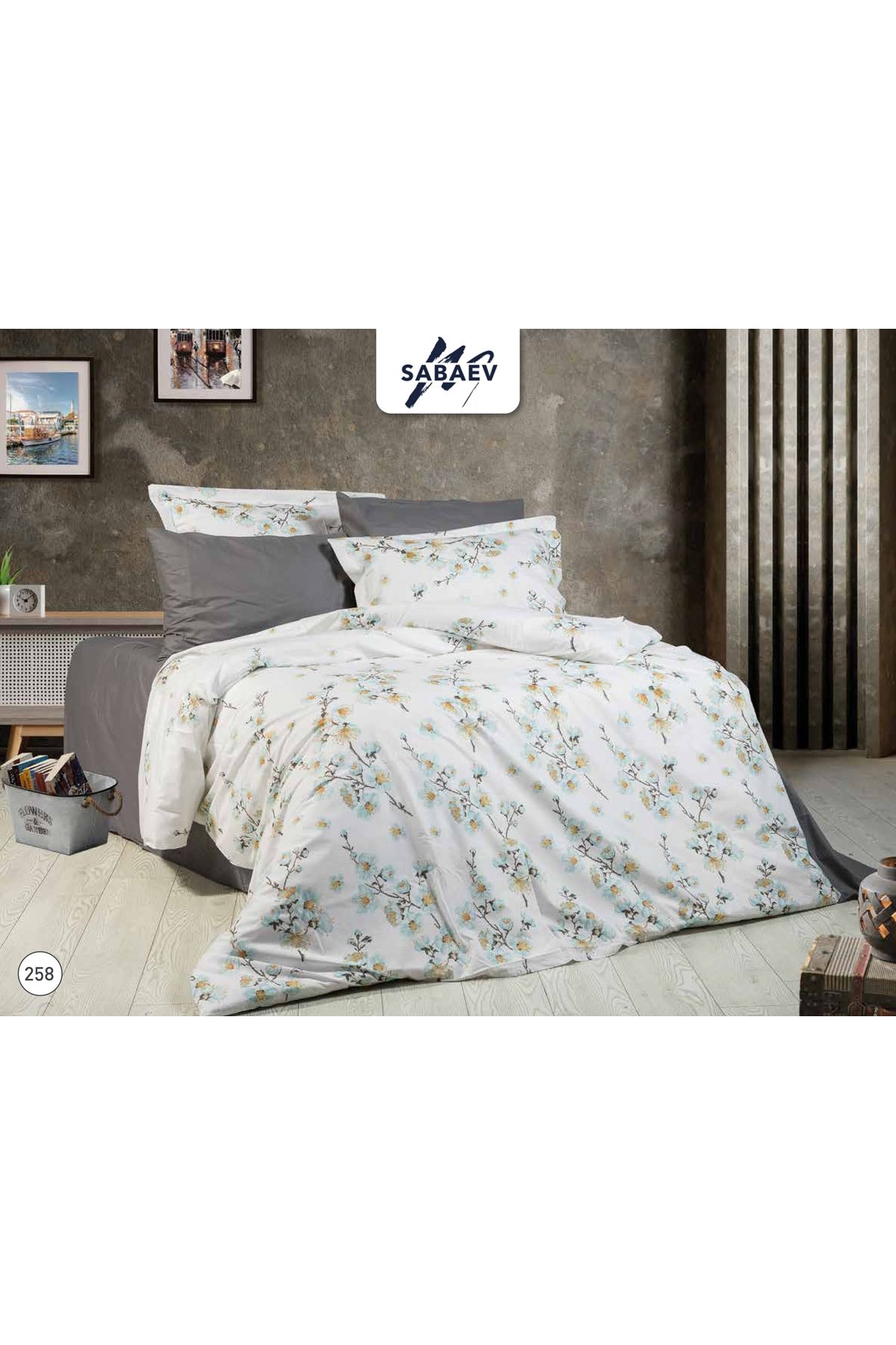 Sweet Home Collection %100 Pamuk Çift Kişilik Nevresim Takımı Özel Dikim Çiçek Desenli Çarşafı Lastiksiz ve Düz Renk