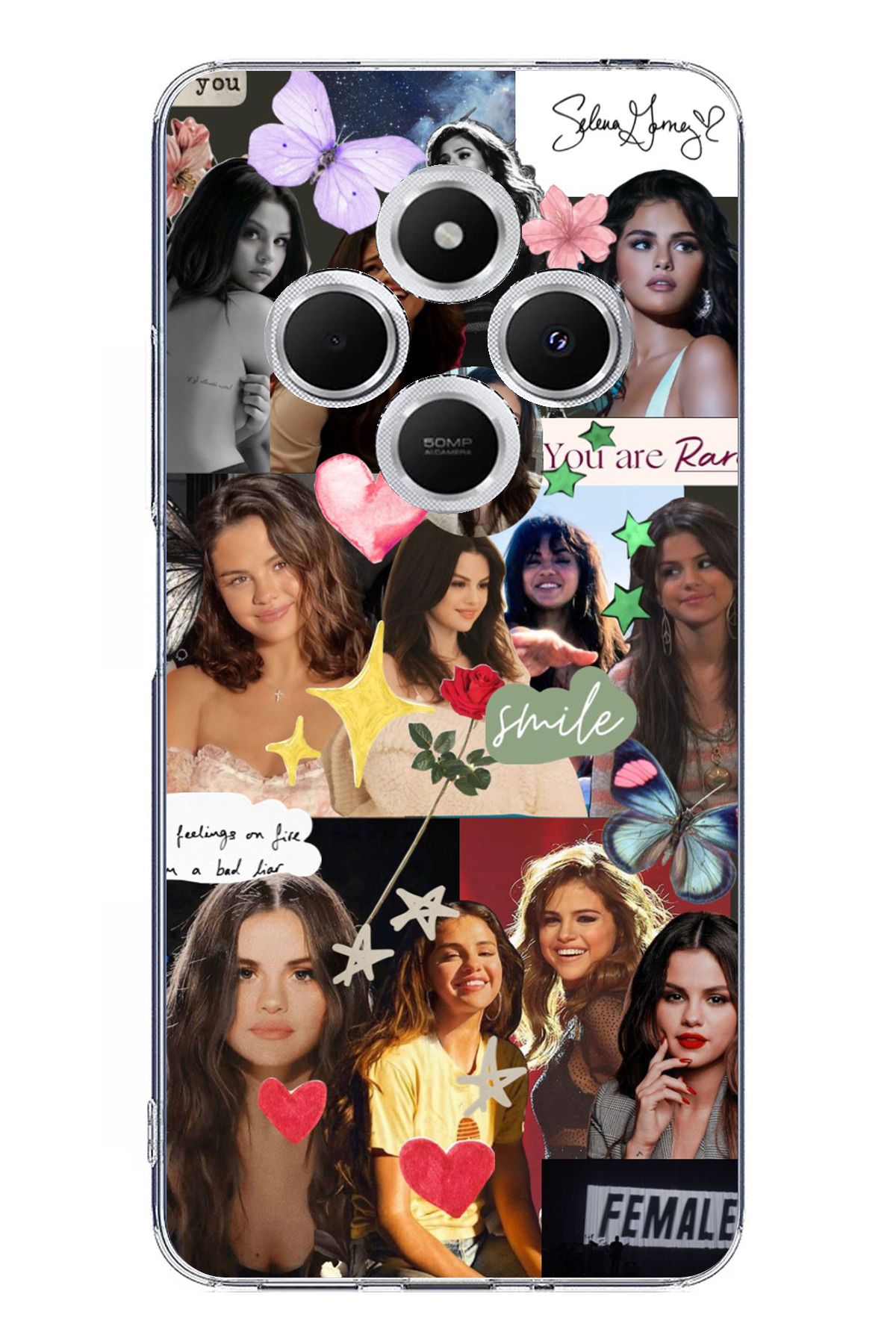 TechTree Redmi 14C Uyumlu Selena Gomez Şeffaf Silikon Kılıf