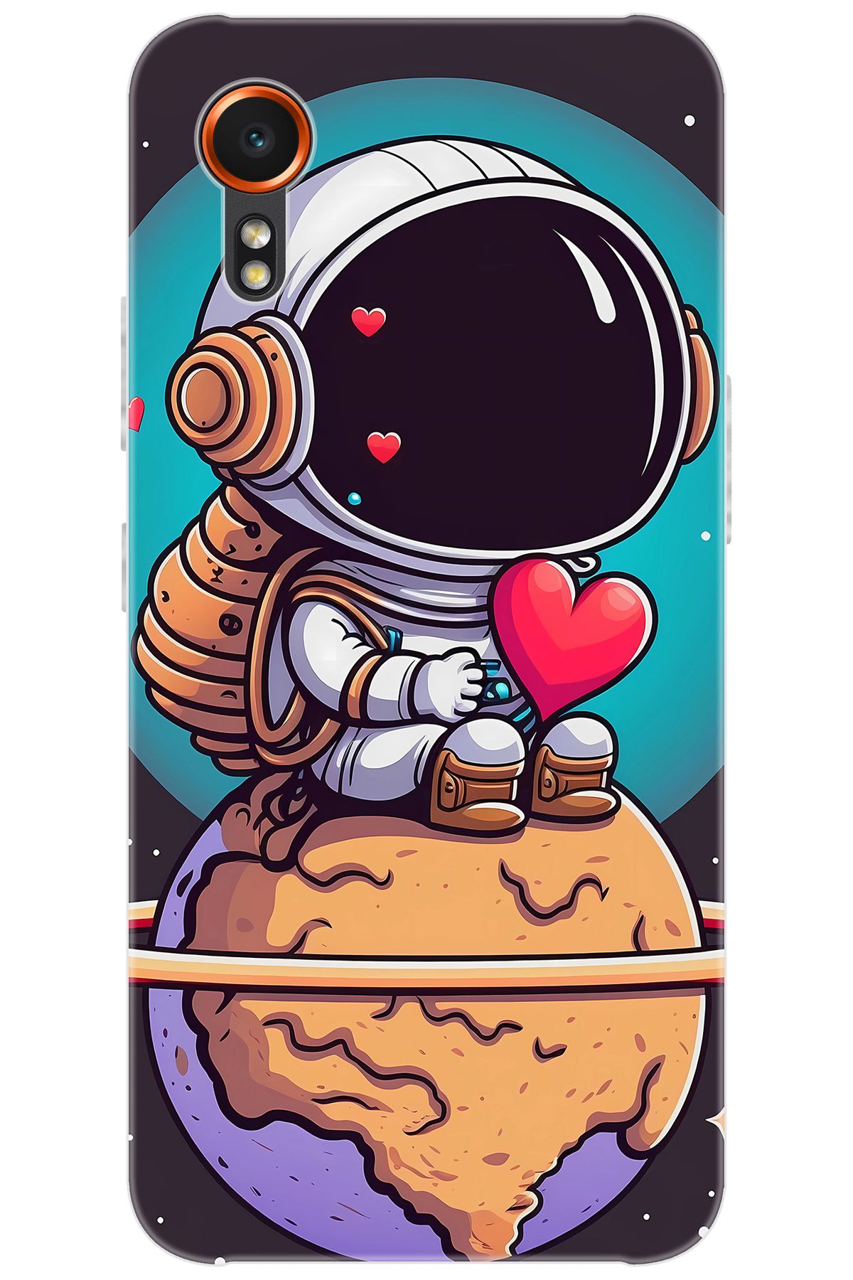 Ceppare Samsung Galaxy XCover7 (SM-G556B) Uyumlu Kılıf Desenli Silikon Astronot Serisi STK:1007 CP-btMbn7v