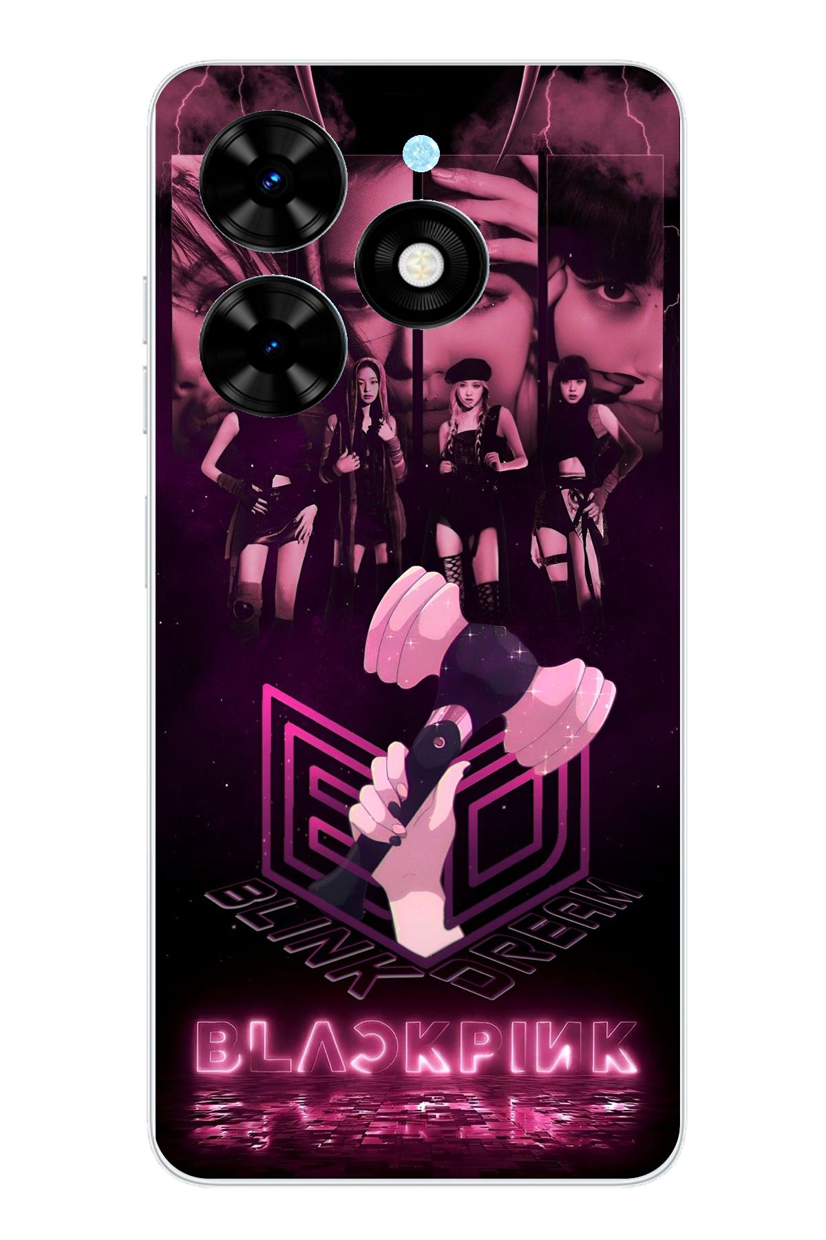 TechTree Tecno Spark 20 - 20C Uyumlu Blackpink Poster Şeffaf Silikon Kılıf