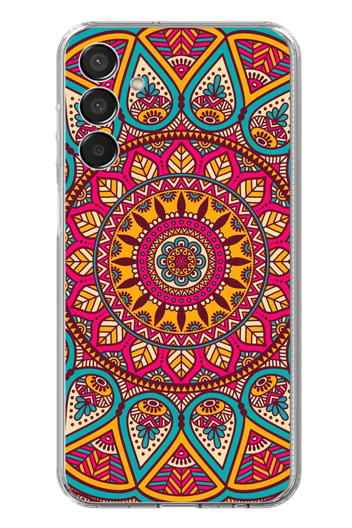 TechTree Samsung Galaxy M15 Uyumlu Mandala Şeffaf Silikon Kılıf