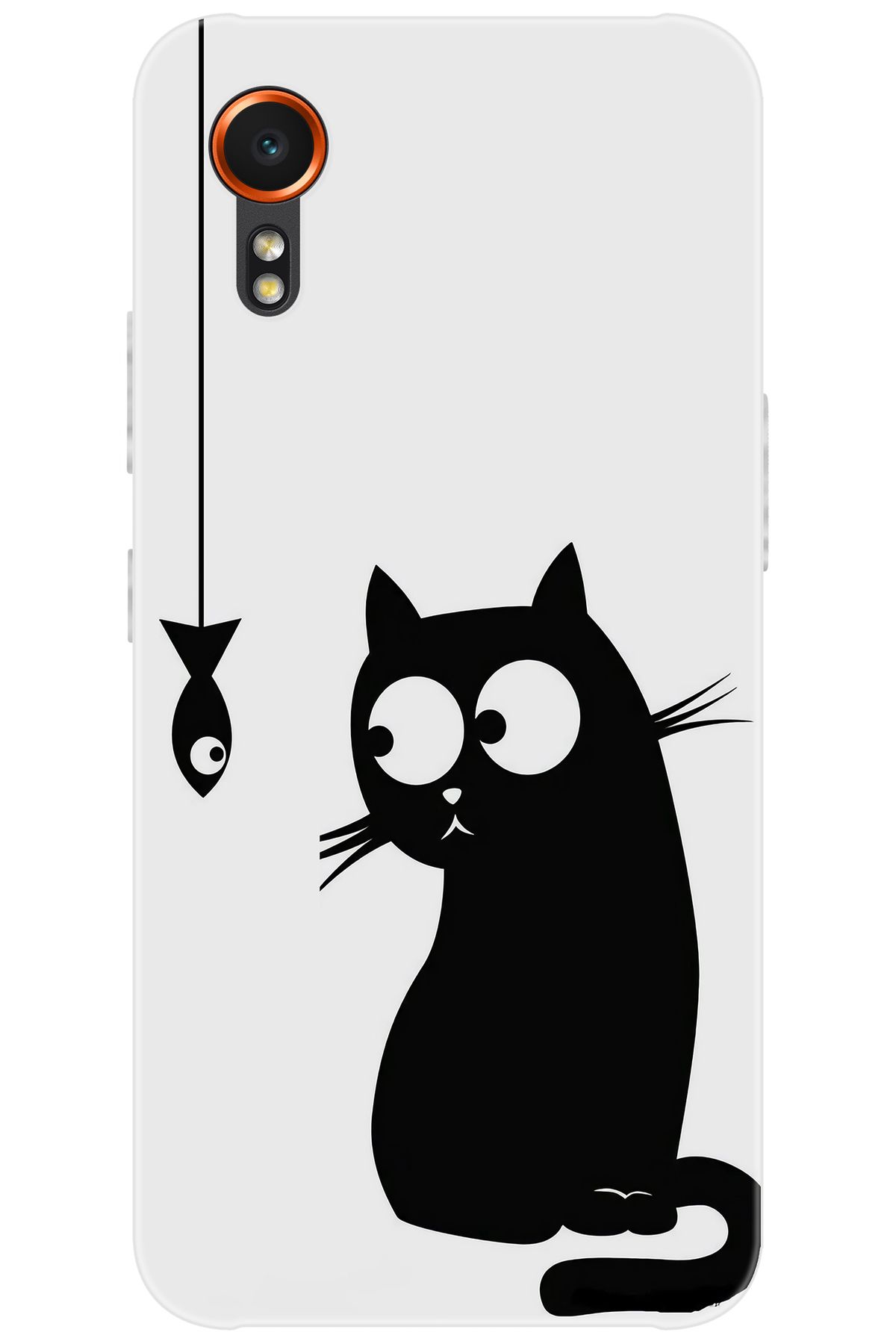Ceppare Samsung Galaxy XCover7 (SM-G556B) Uyumlu Kılıf Desen Baskı Silikon Balık ve Kedi STK:747 CP-oC1JgDw