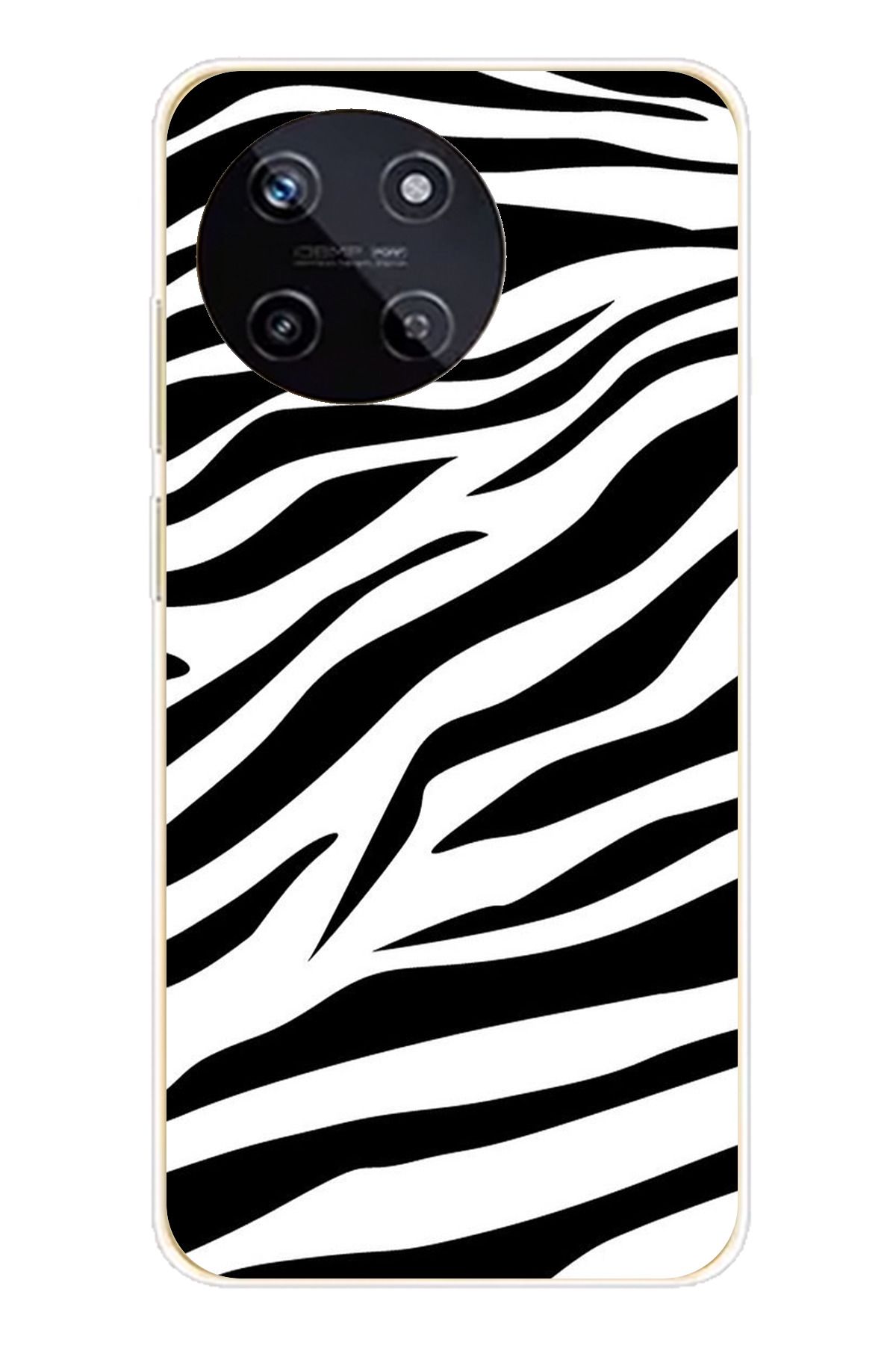 TechTree Realme 11 4G Uyumlu Zebra Tasarımlı Şeffaf Silikon Kılıf