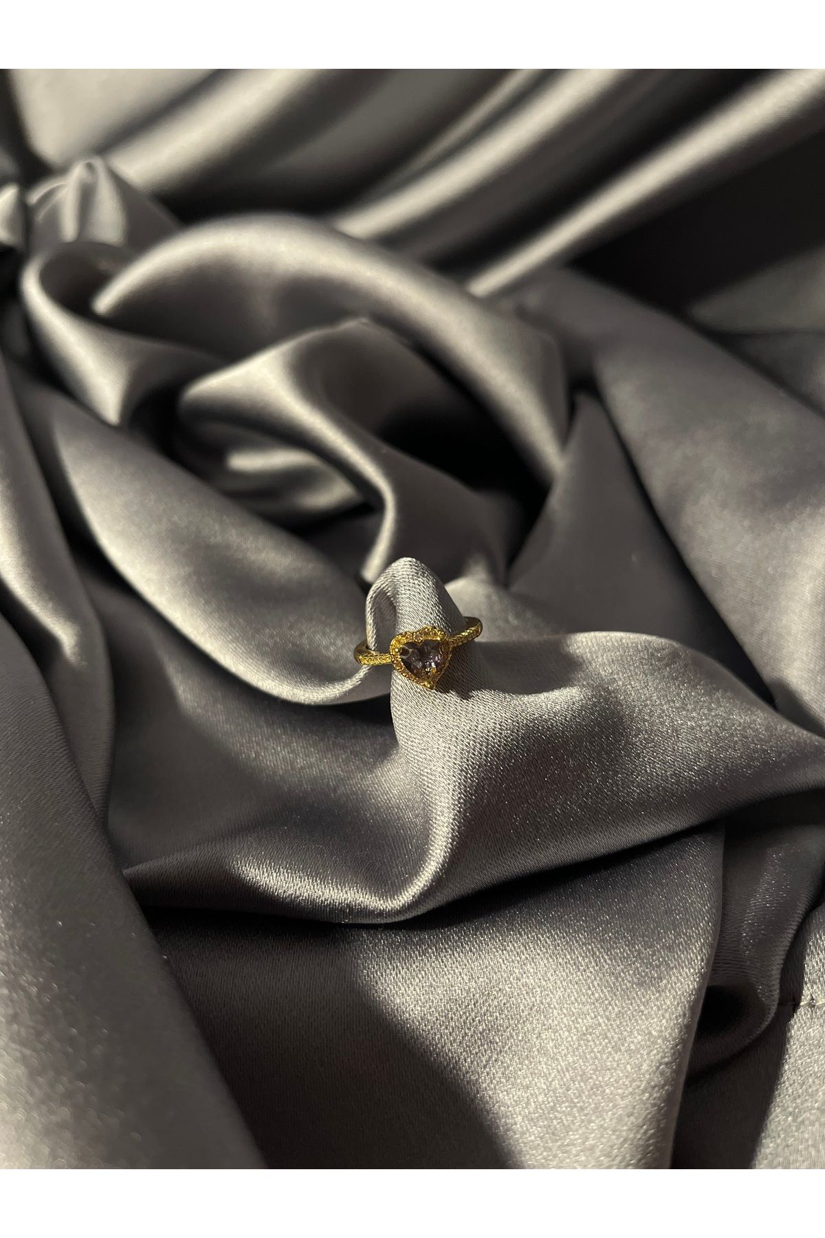 MODA Gold Taşlı Kalp Yüzük