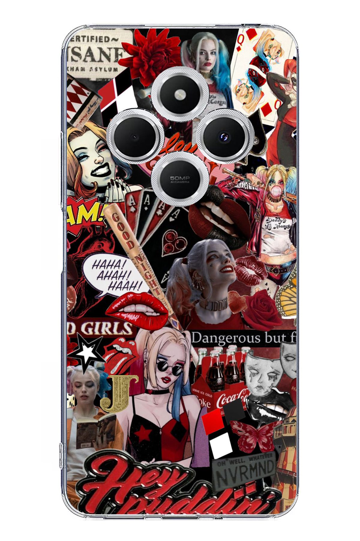 TechTree Redmi 14C Uyumlu Harley Quinn Şeffaf Silikon Kılıf