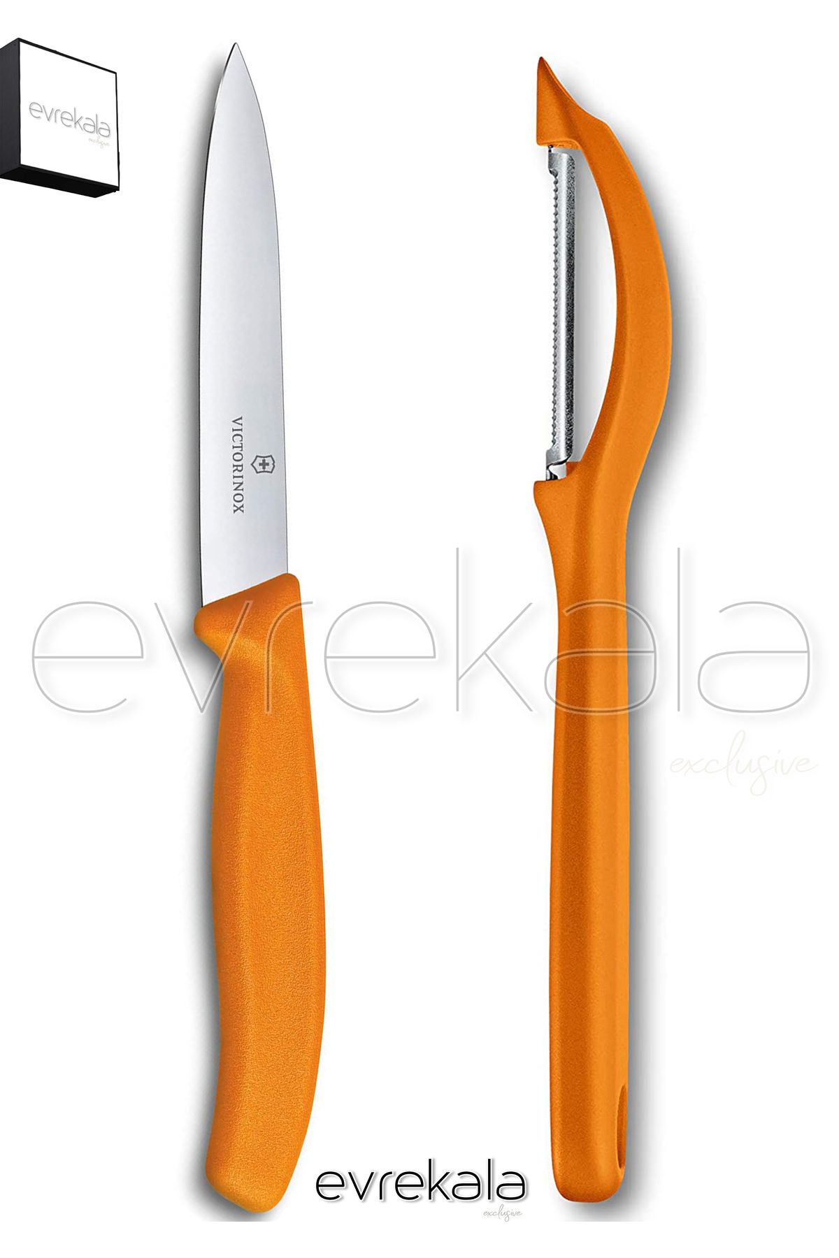 Victorinox Evrekala Soyacak ve Bıçak Seti Victorinox Knife and Petler Set -Yetkili Evrekala- Turuncu Kamp Seti