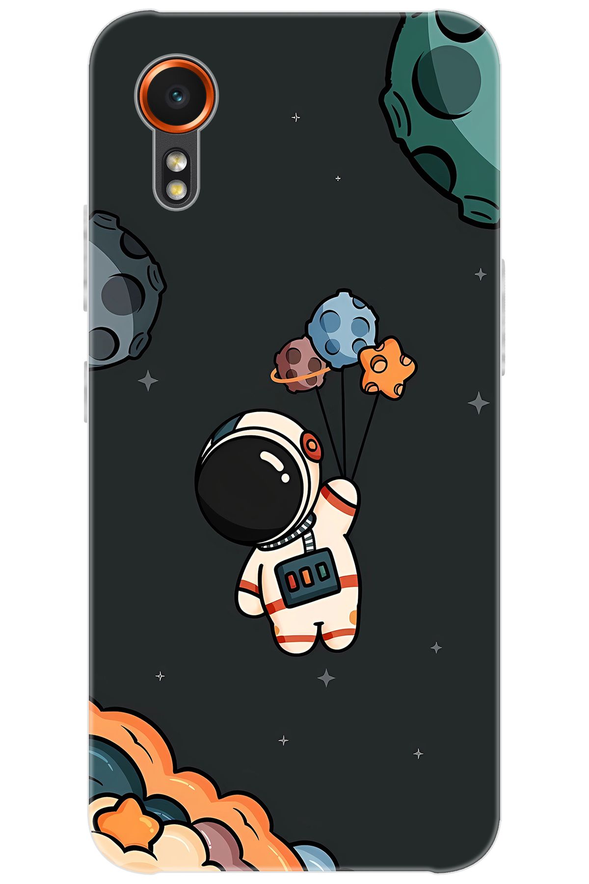 Ceppare Samsung Galaxy XCover7 (SM-G556B) Uyumlu Kılıf Desen Baskılı Silikon Astronot STK:628 CP-GPDPC8x