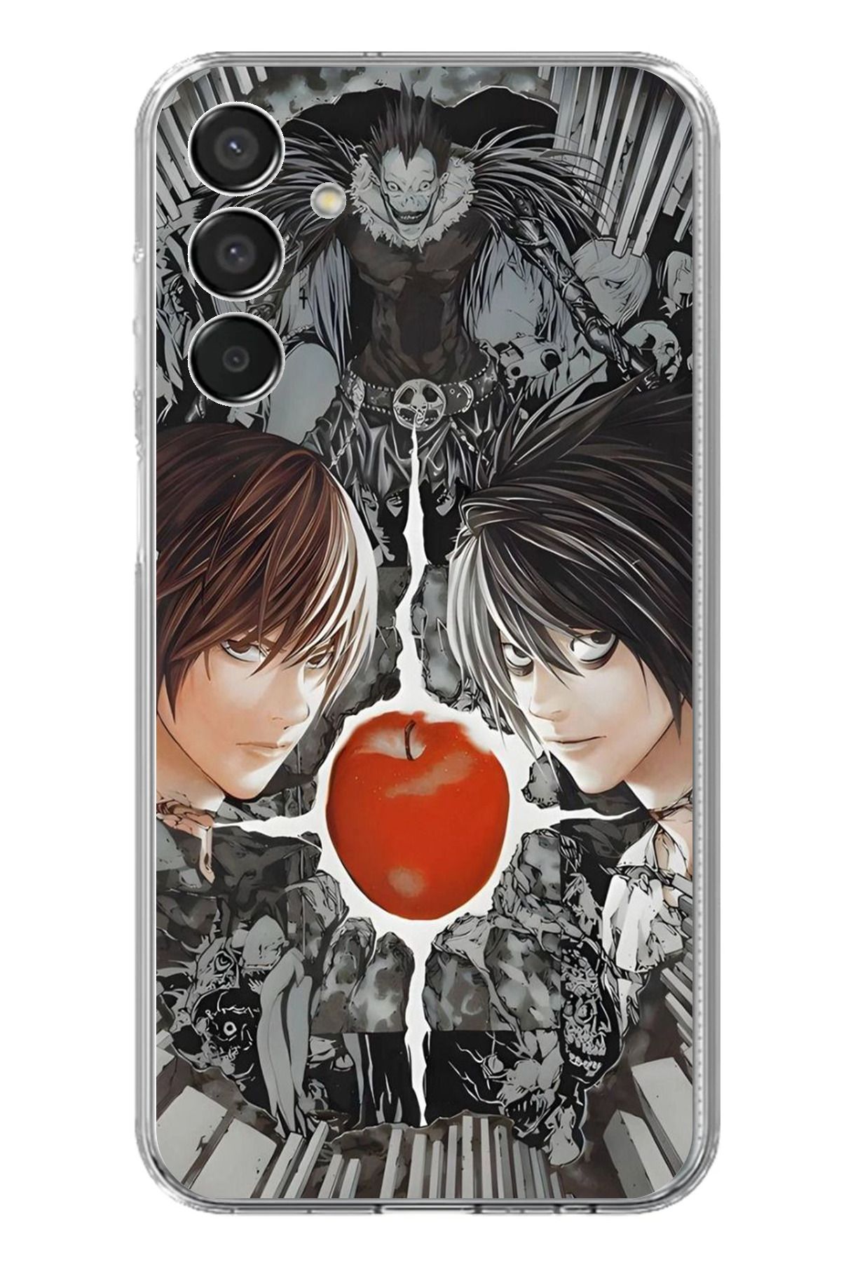TechTree Samsung Galaxy M15 Uyumlu Death Note Kapak Tasarımlı Şeffaf Silikon Kılıf